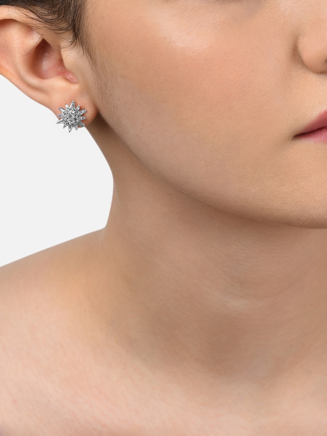 

AMI Silver-Toned Circular Studs Earrings