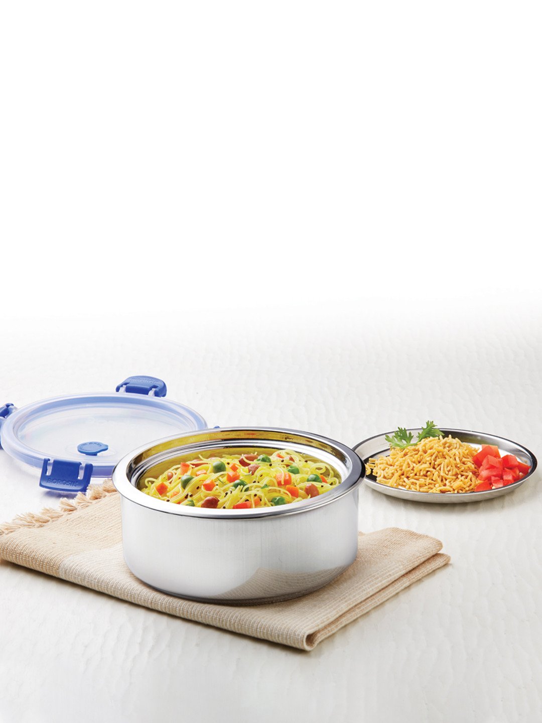 

BOROSIL Steel & Blue Insulated Lunch Box - 525ml