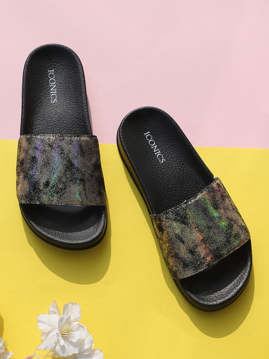 

ICONICS Women Gold-Toned Sliders
