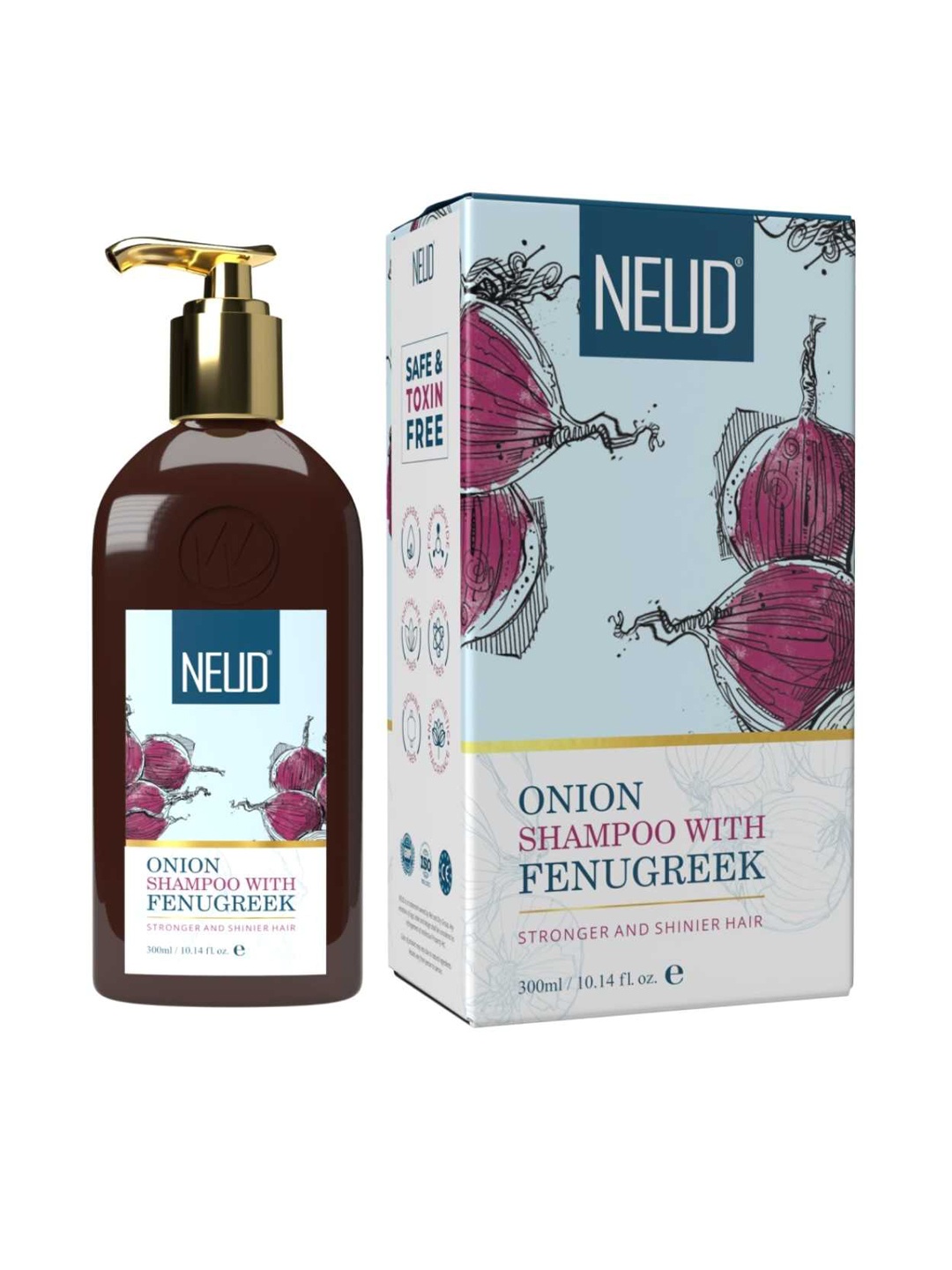 

NEUD Onion Hair Shampoo with Fenugreek - 300 ml, White