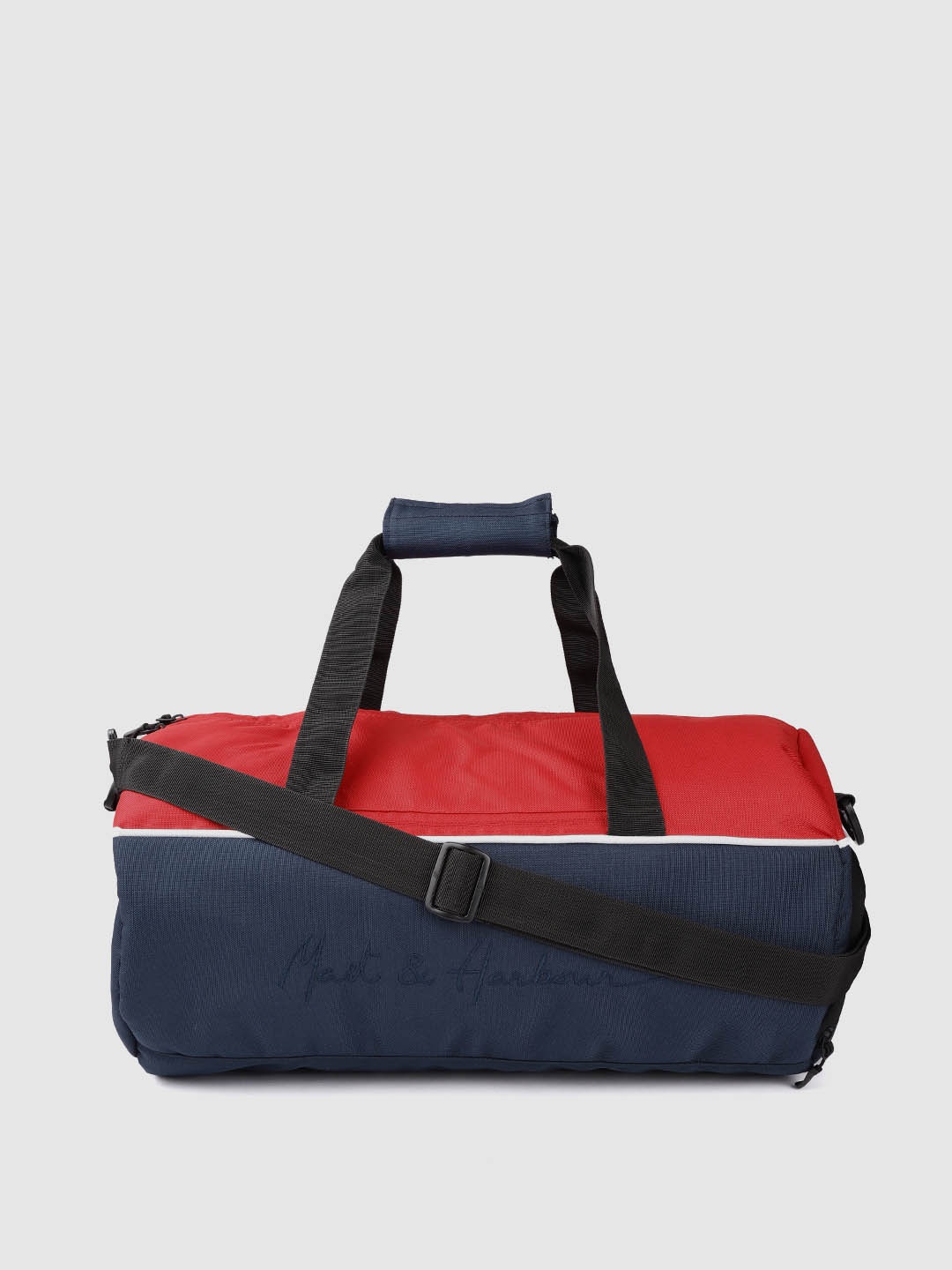 

Mast & Harbour Unisex Red & Navy Blue Coloublocked Duffle Bag