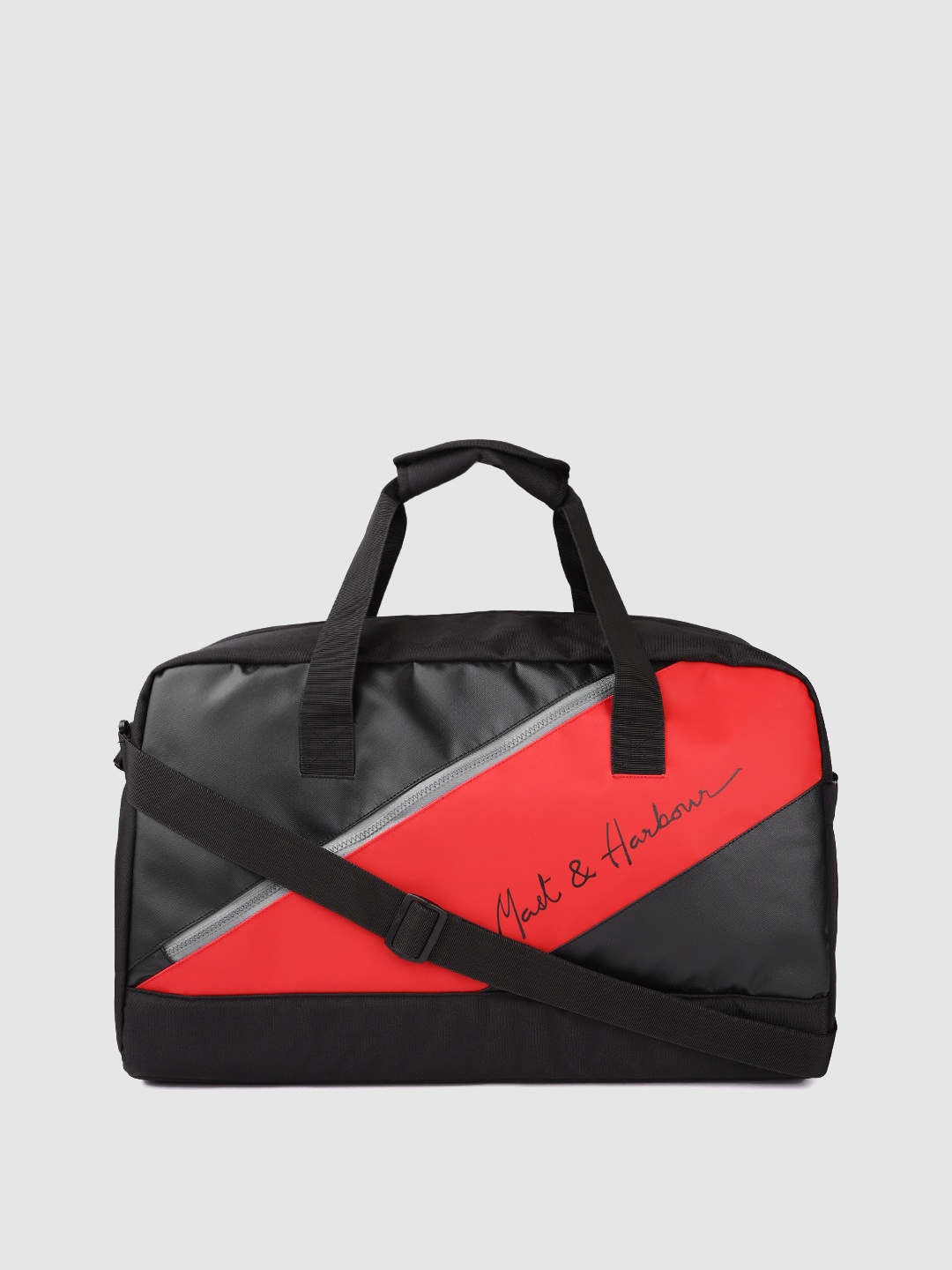 

Mast & Harbour Unisex Red & Black Coloublocked Duffle Bag