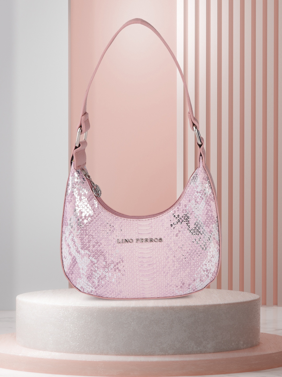 

Lino Perros Women Pink Animal Printed PU Structured Shoulder Bag