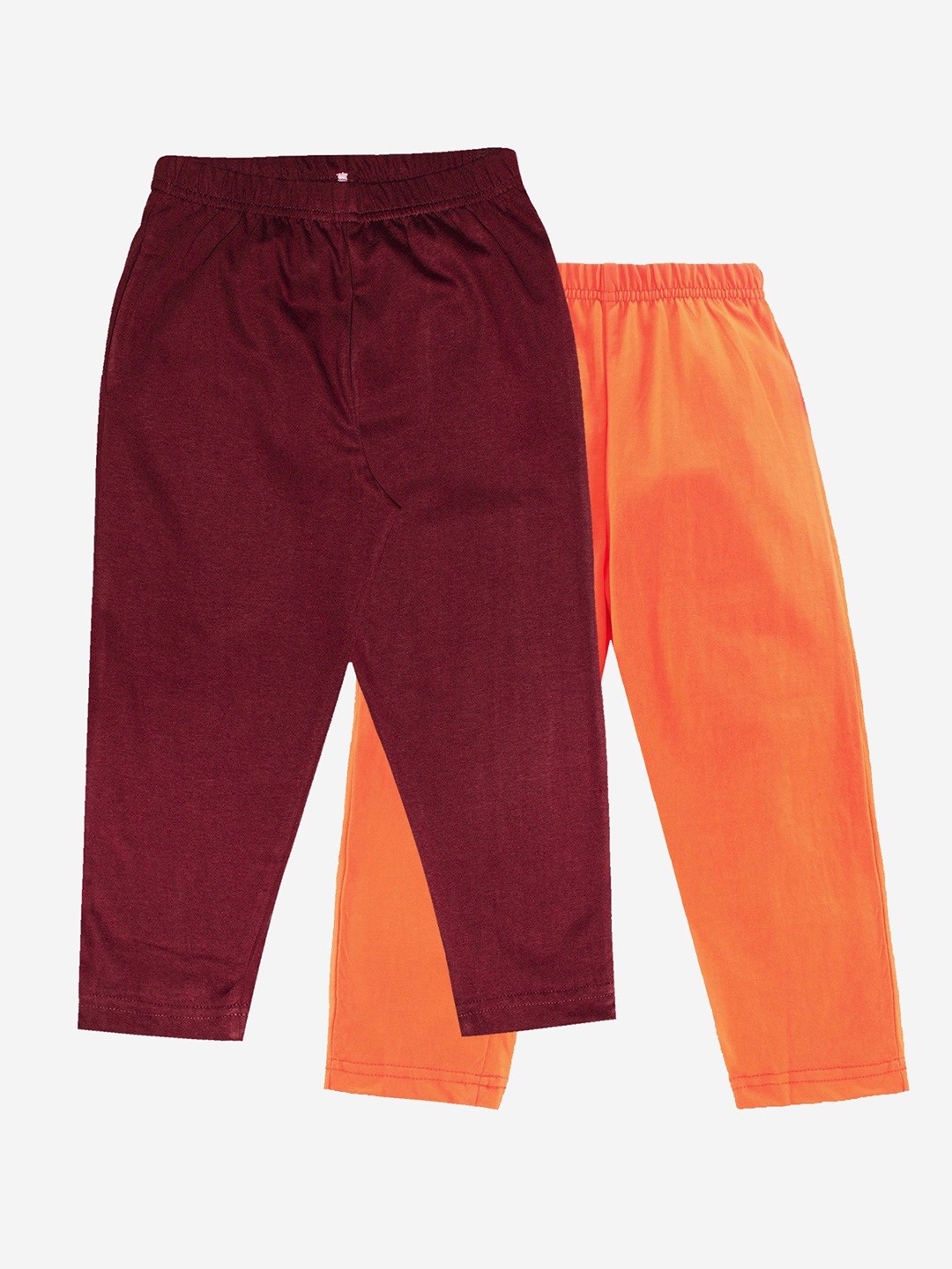 

KiddoPanti Boys Pack of 2 Solid Pure Cotton Lounge Pants, Orange