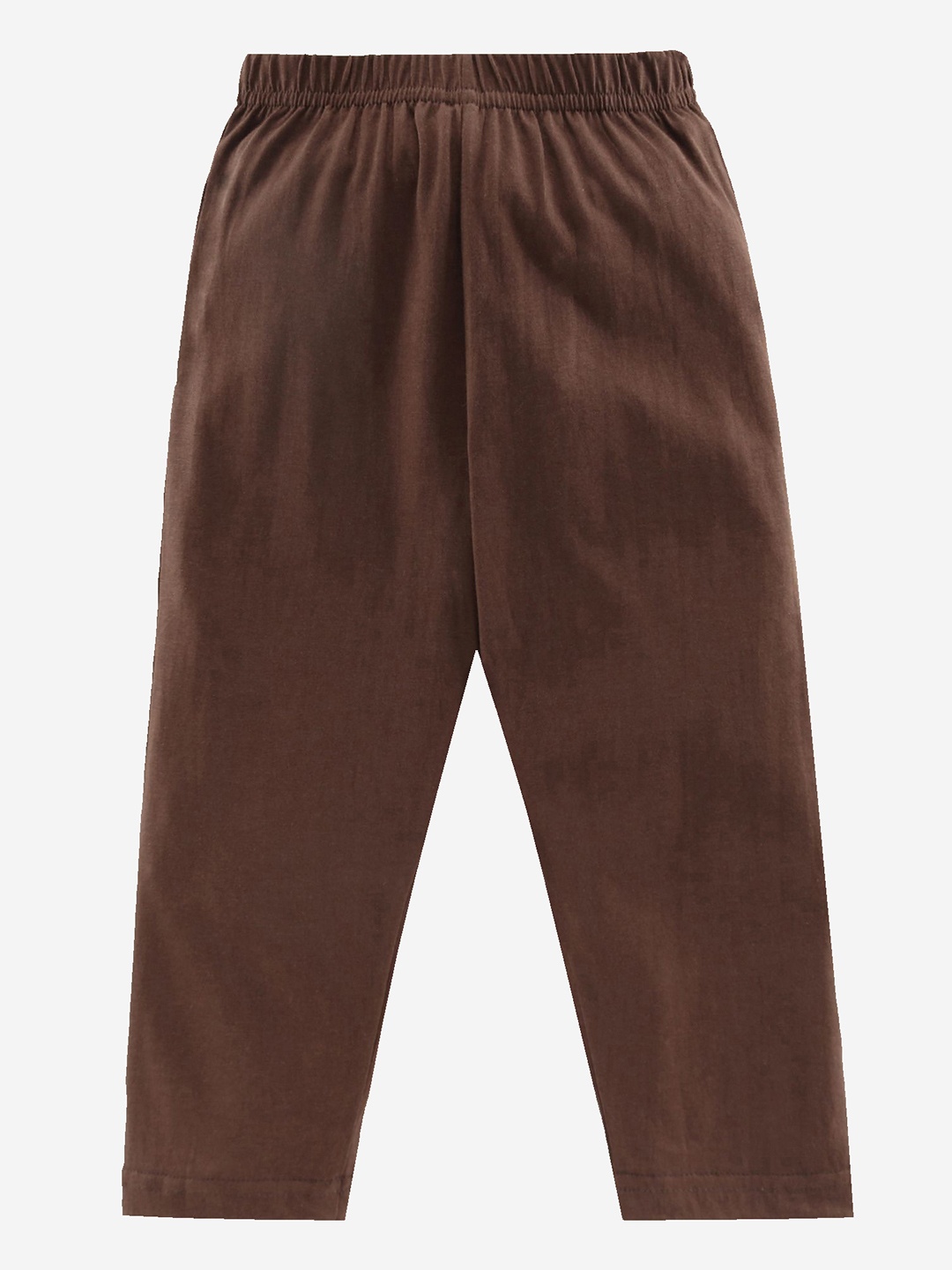 

KiddoPanti Boys Brown Solid Pure Cotton Lounge Pants