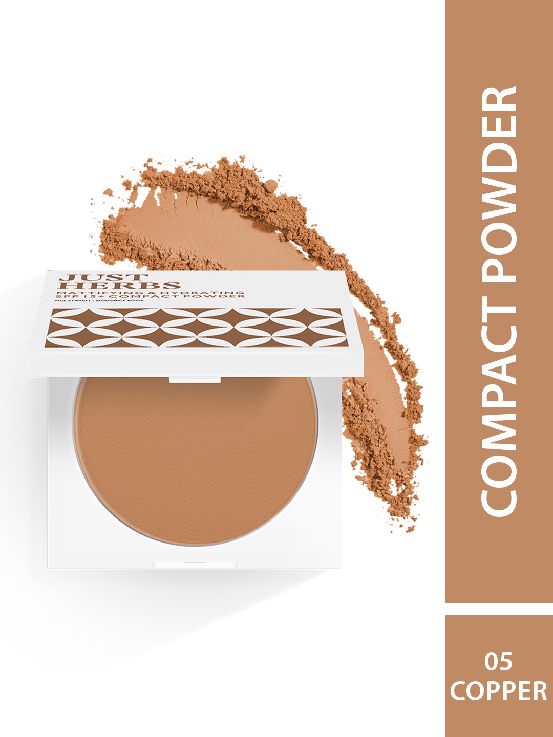 

Just Herbs Long lasting And Matte Finish Compact Powder With SPF 15+ - 05 Copper