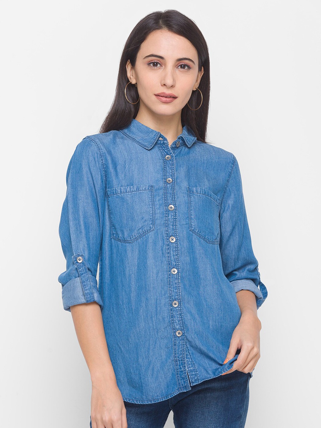 

Globus Women Blue Comfort Cotton Casual Shirt