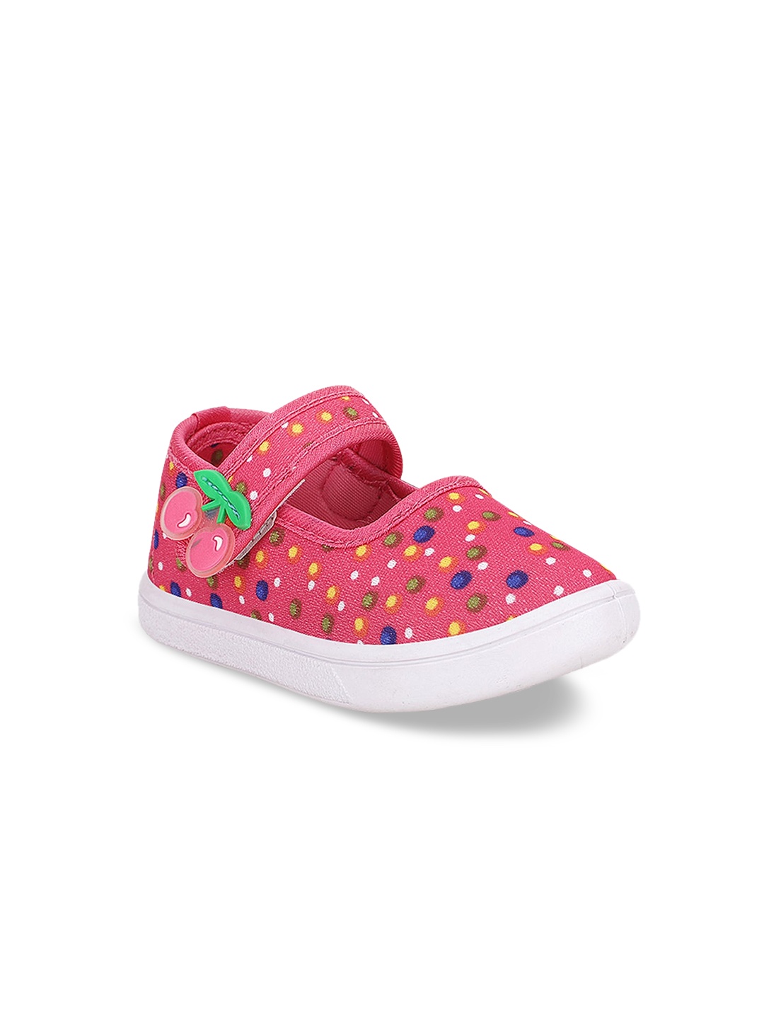 

NEOBABY Girls Pink & Yellow Printed Slip-On Sneakers