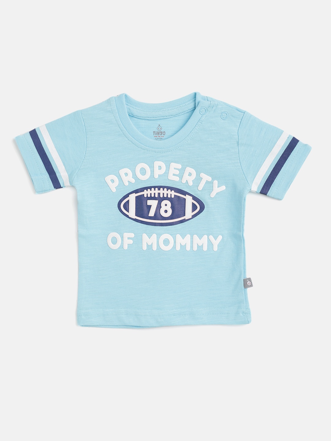 

TINYO Infant Boys Blue & White Typography Printed T-shirt