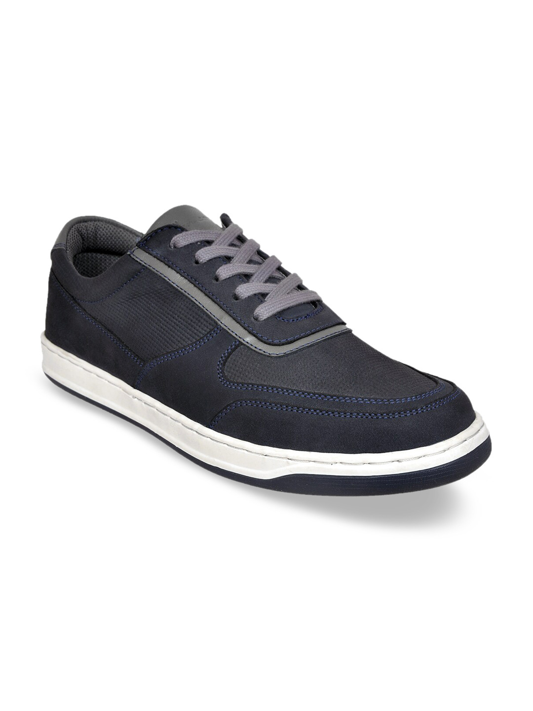

Allen Cooper Men Navy Blue Nubuck Leather Sneakers