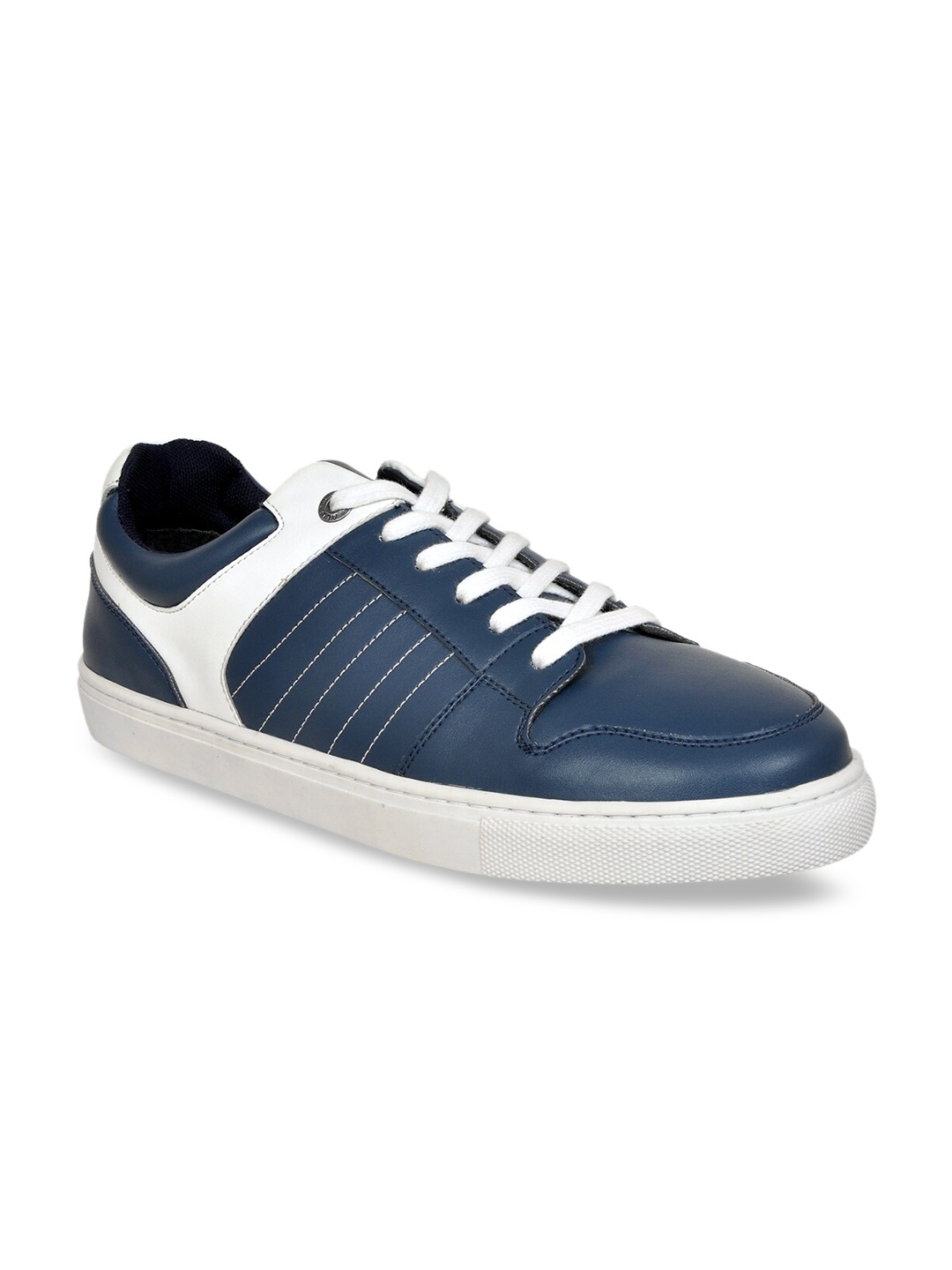 

Allen Cooper Men Blue Colourblocked PU Sneakers