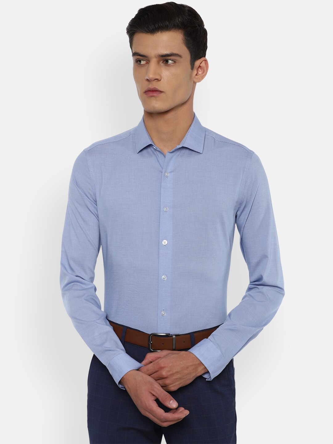 

Louis Philippe Permapress Men Blue Slim Fit Formal Shirt