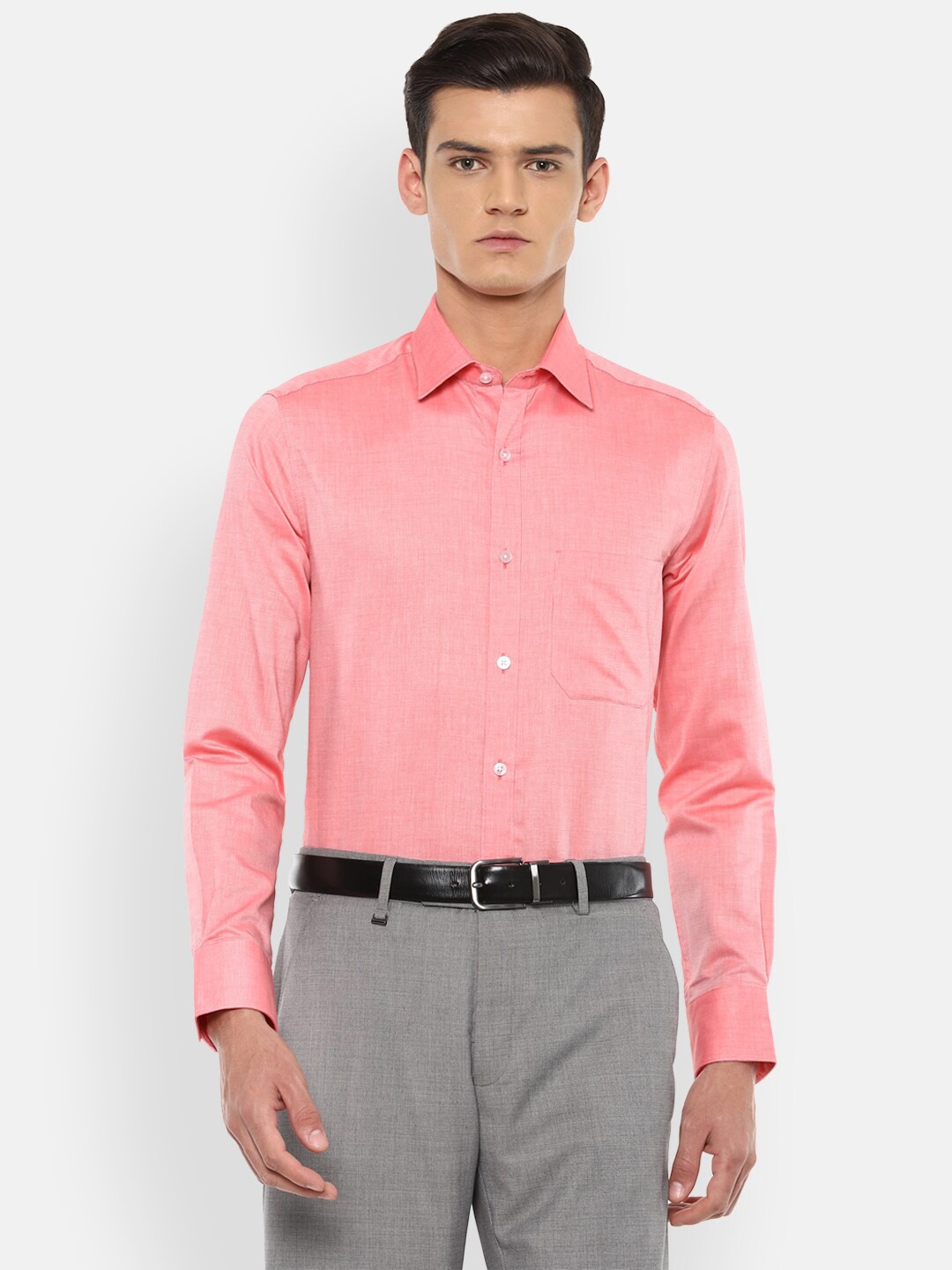 

Louis Philippe Men Pink Cotton Formal Shirt