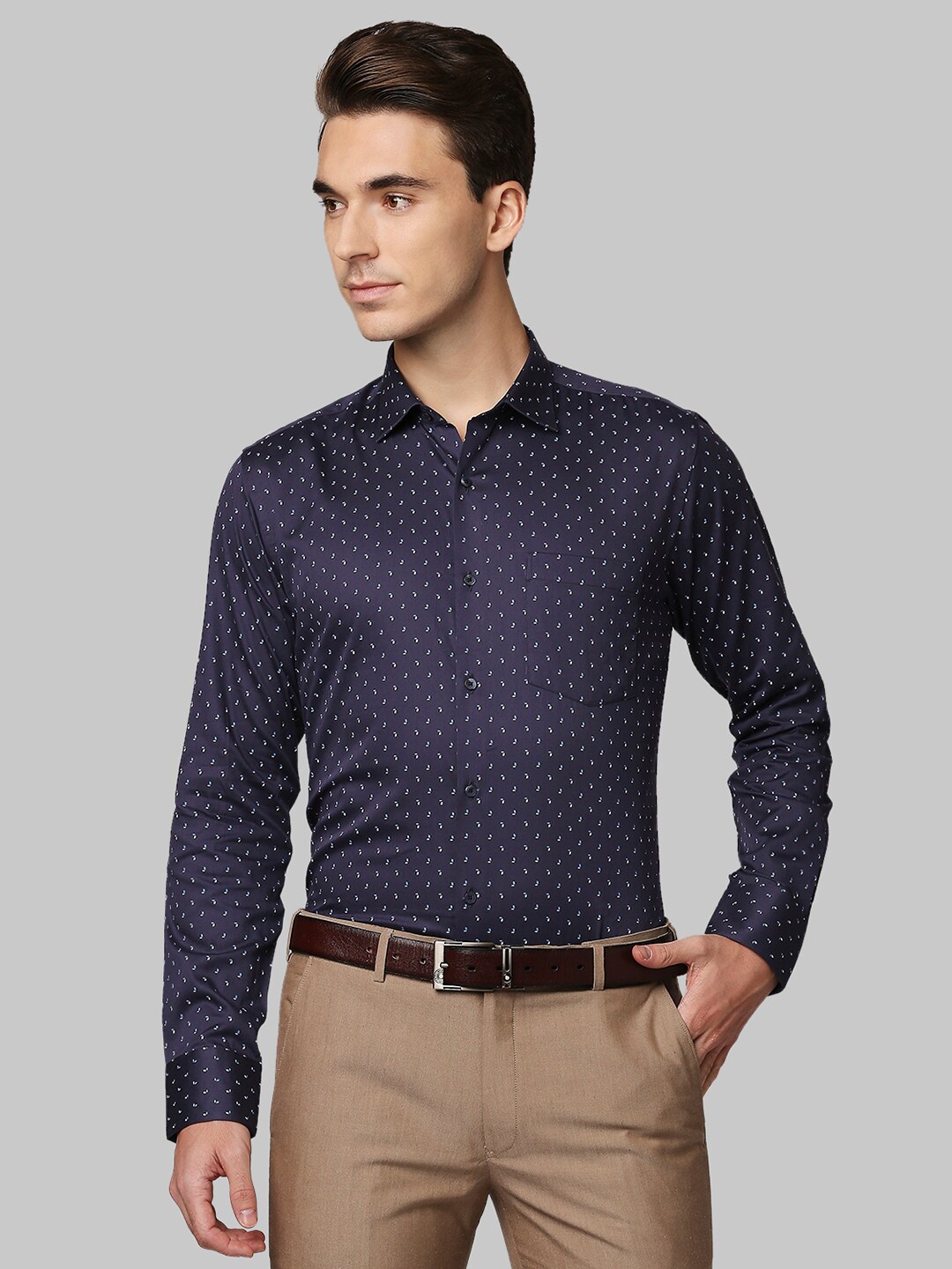 

Park Avenue Men Blue Slim Fit Printed Formal Shirt