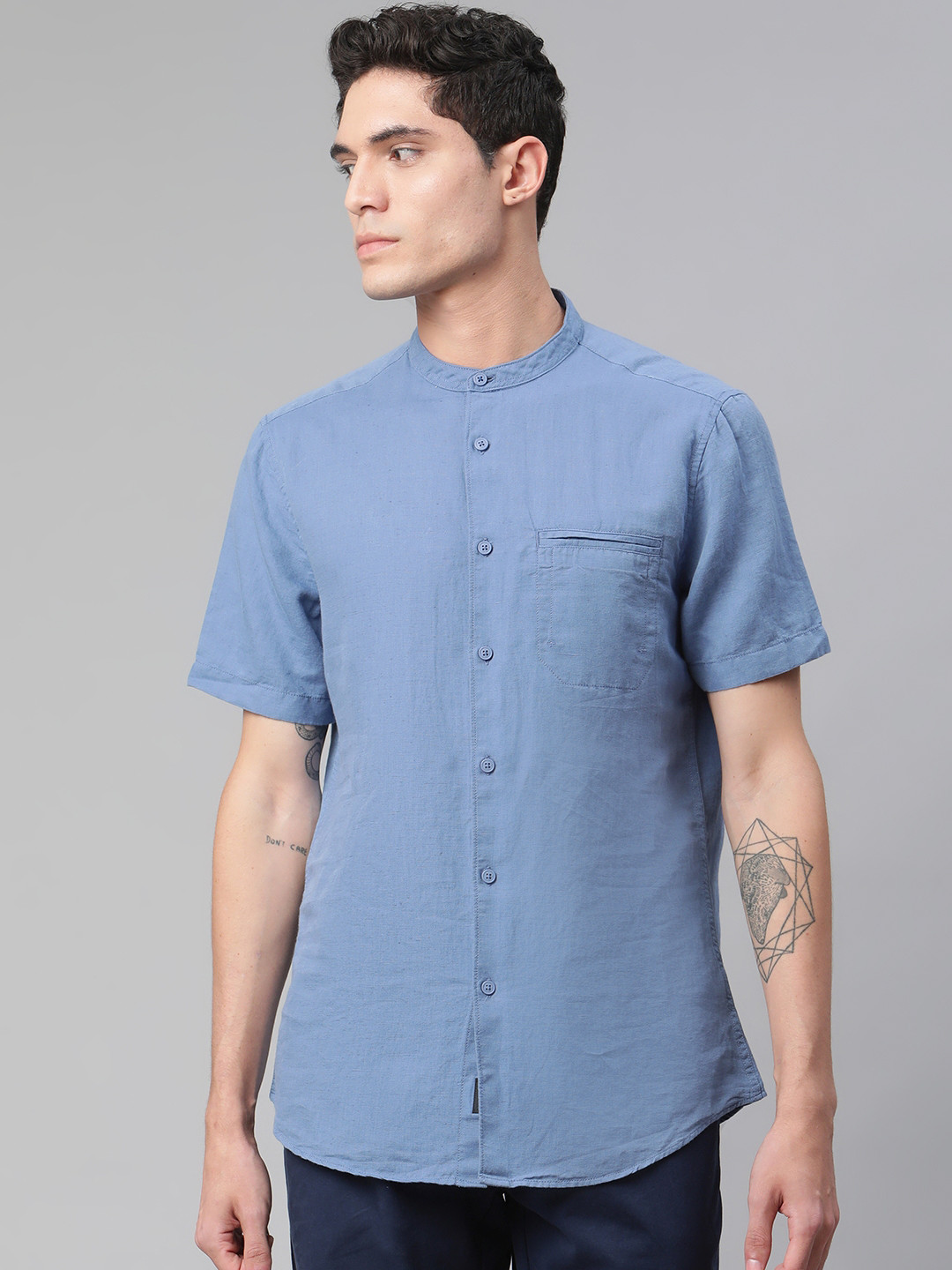 

Marks & Spencer Men Blue Casual Shirt