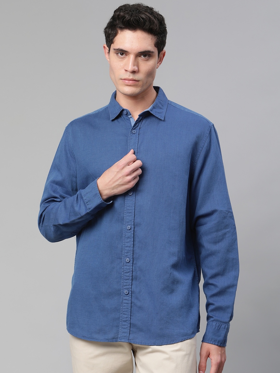 

Marks & Spencer Men Blue Casual Shirt