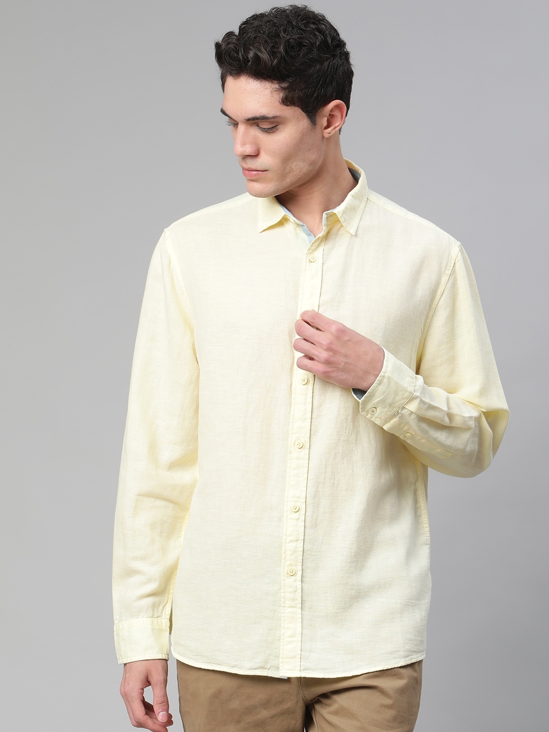 

Marks & Spencer Men Yellow Casual Shirt