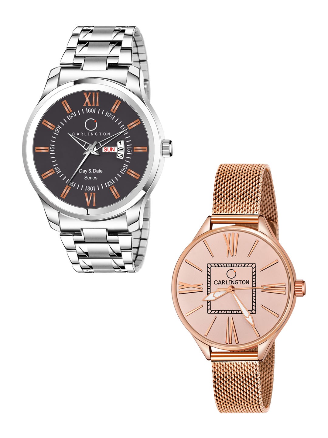 

CARLINGTON His & Her Analogue Watch Gift Set, Multi