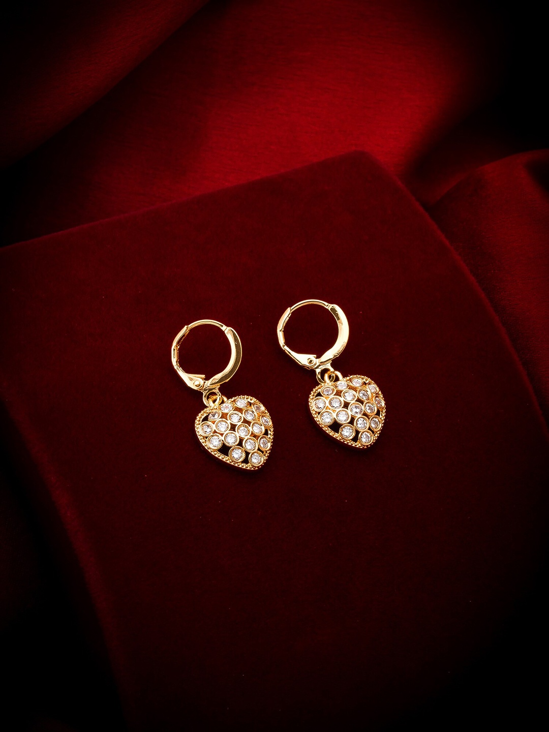 aadita Gold-Toned Contemporary Drop Earrings