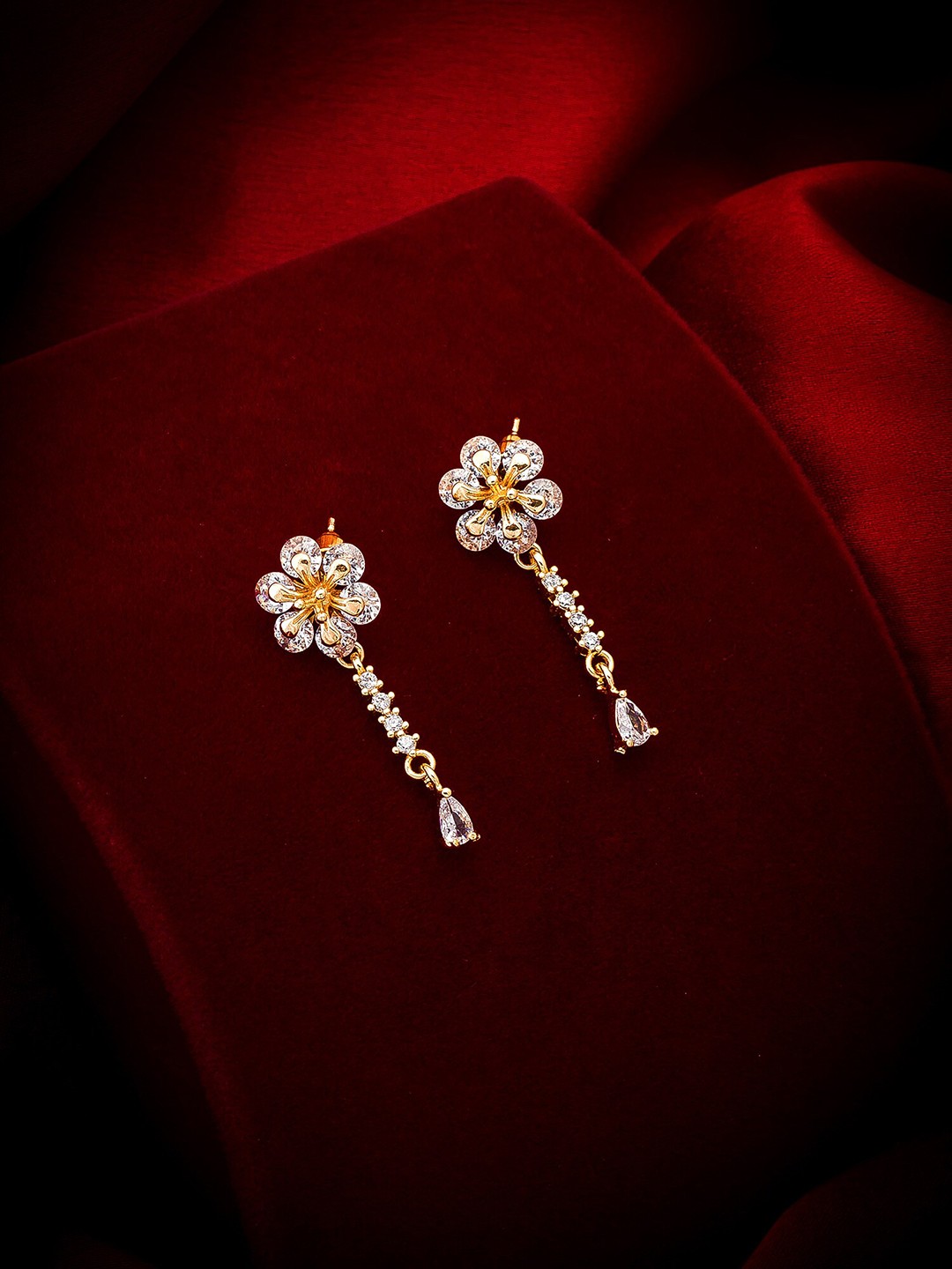 

aadita Woman Gold-Toned Geometric Drop Earrings