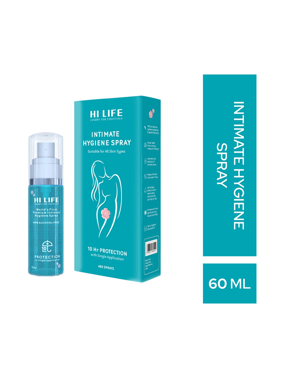 

HI LIFE Intimate Hygiene Spray - 60 ml, Blue