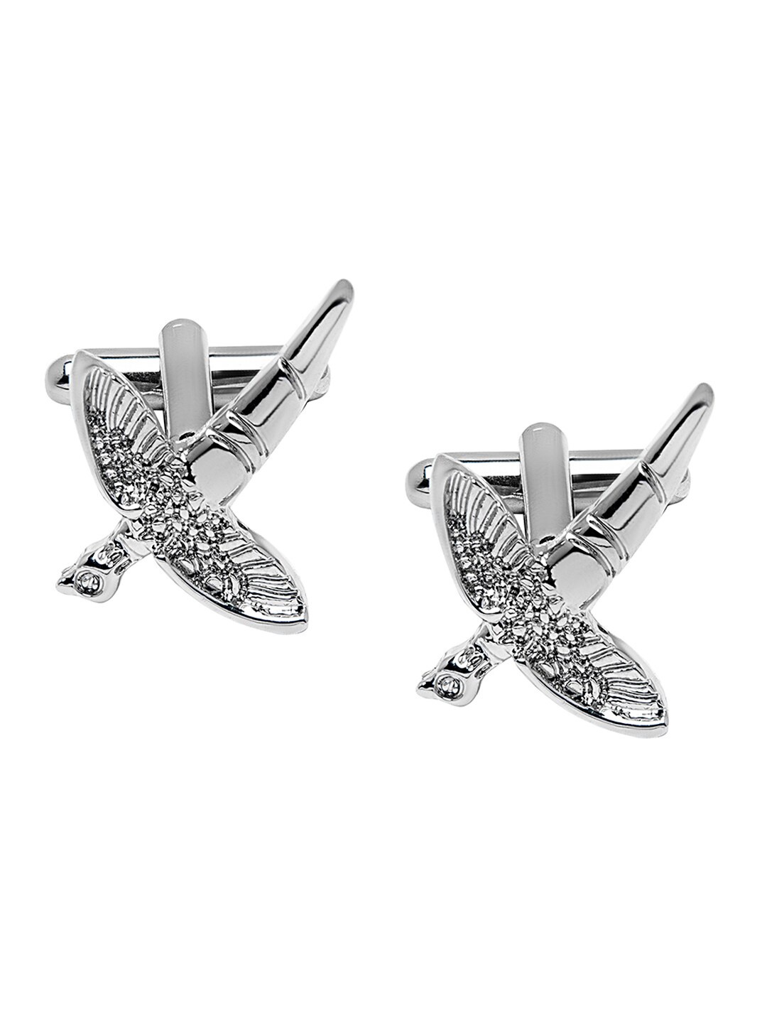 

bodha Silver-Plated Quirky Falcon Bird Cufflink