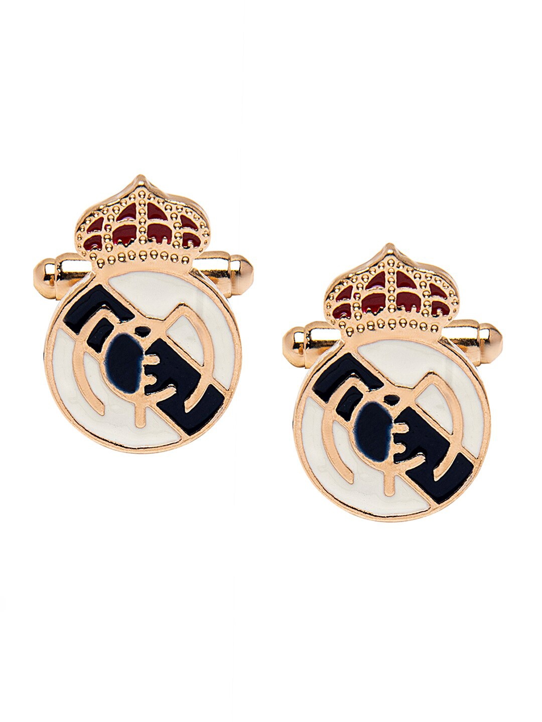 

bodha Gold-Toned & White Quirky Real Madrid Cufflink