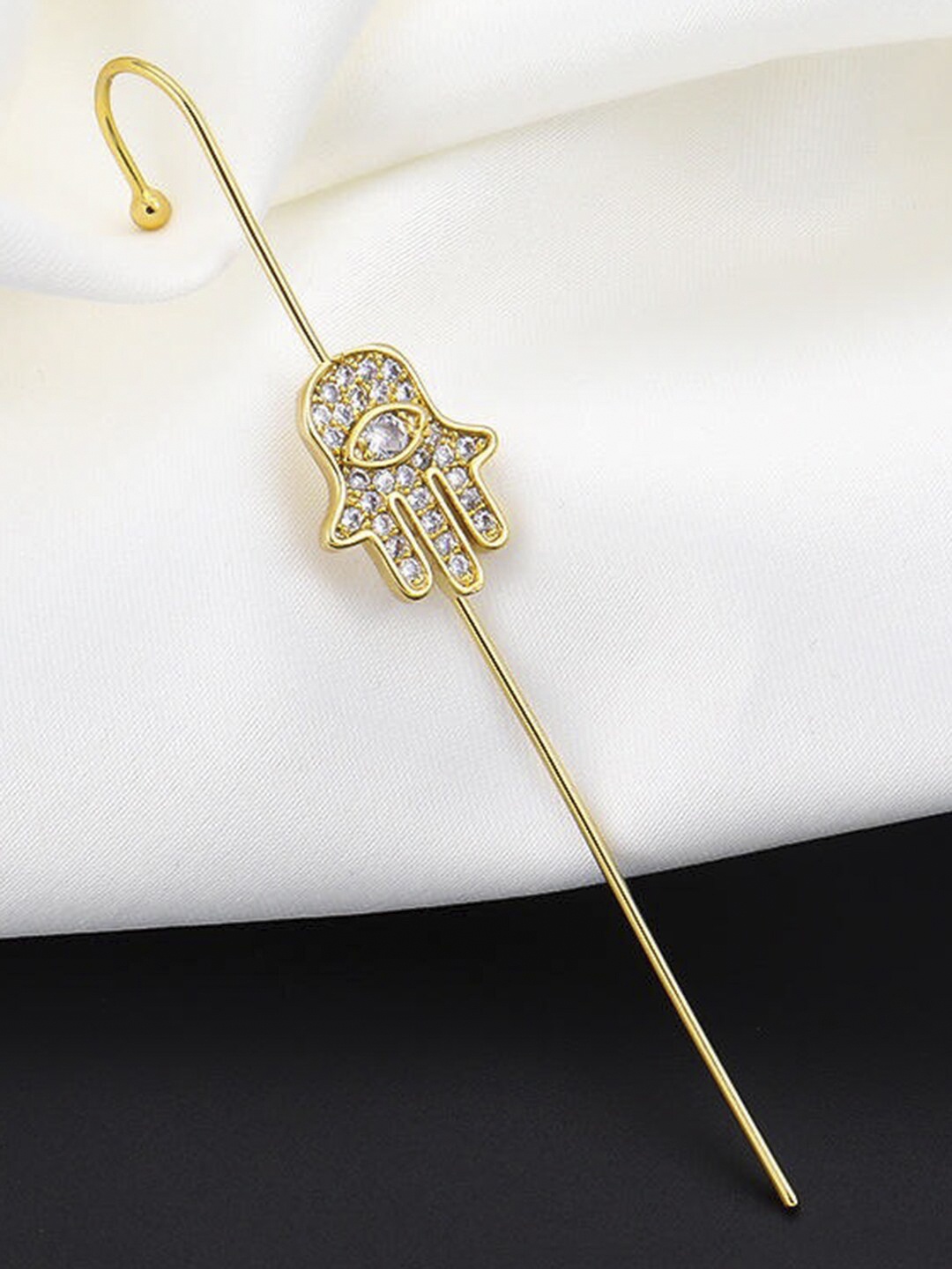 

Vembley Gold-Toned Quirky Ear Cuff Earrings