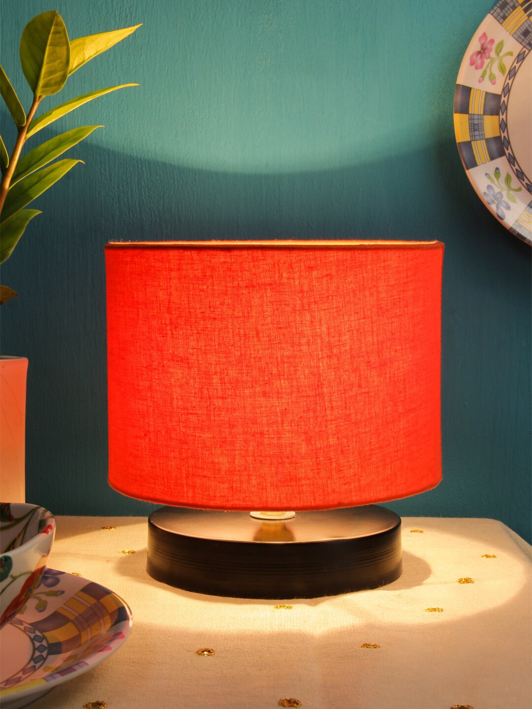 

Devansh Orange Solid Cotton Shade Table Lamp