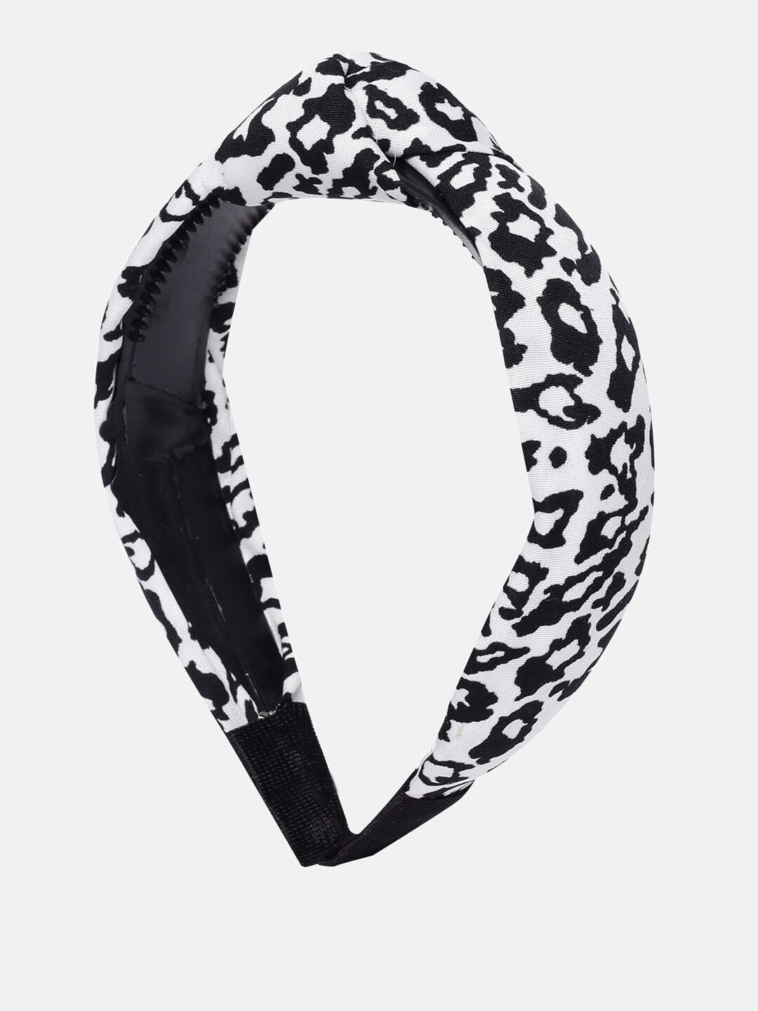 

Kryptic Girls Off-White & Black Animal Printed Knotted Hairband