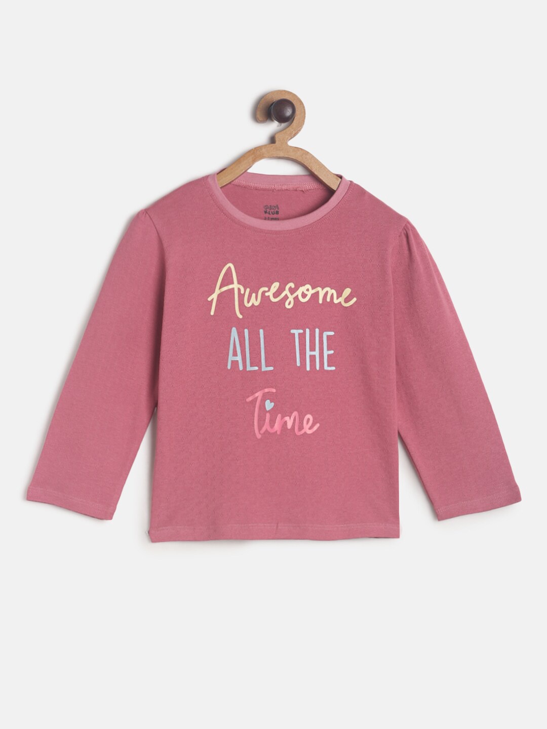

MINI KLUB Pink Pure Cotton Print Top