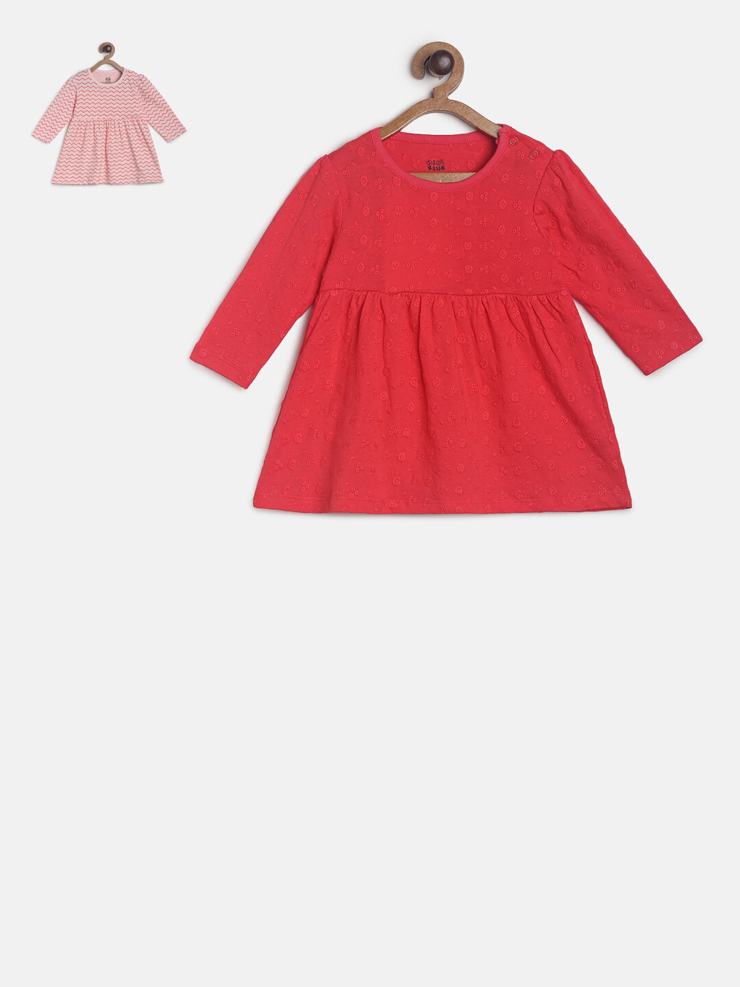 

MINI KLUB Pack Of 2 Pink & Red A-Line Dress