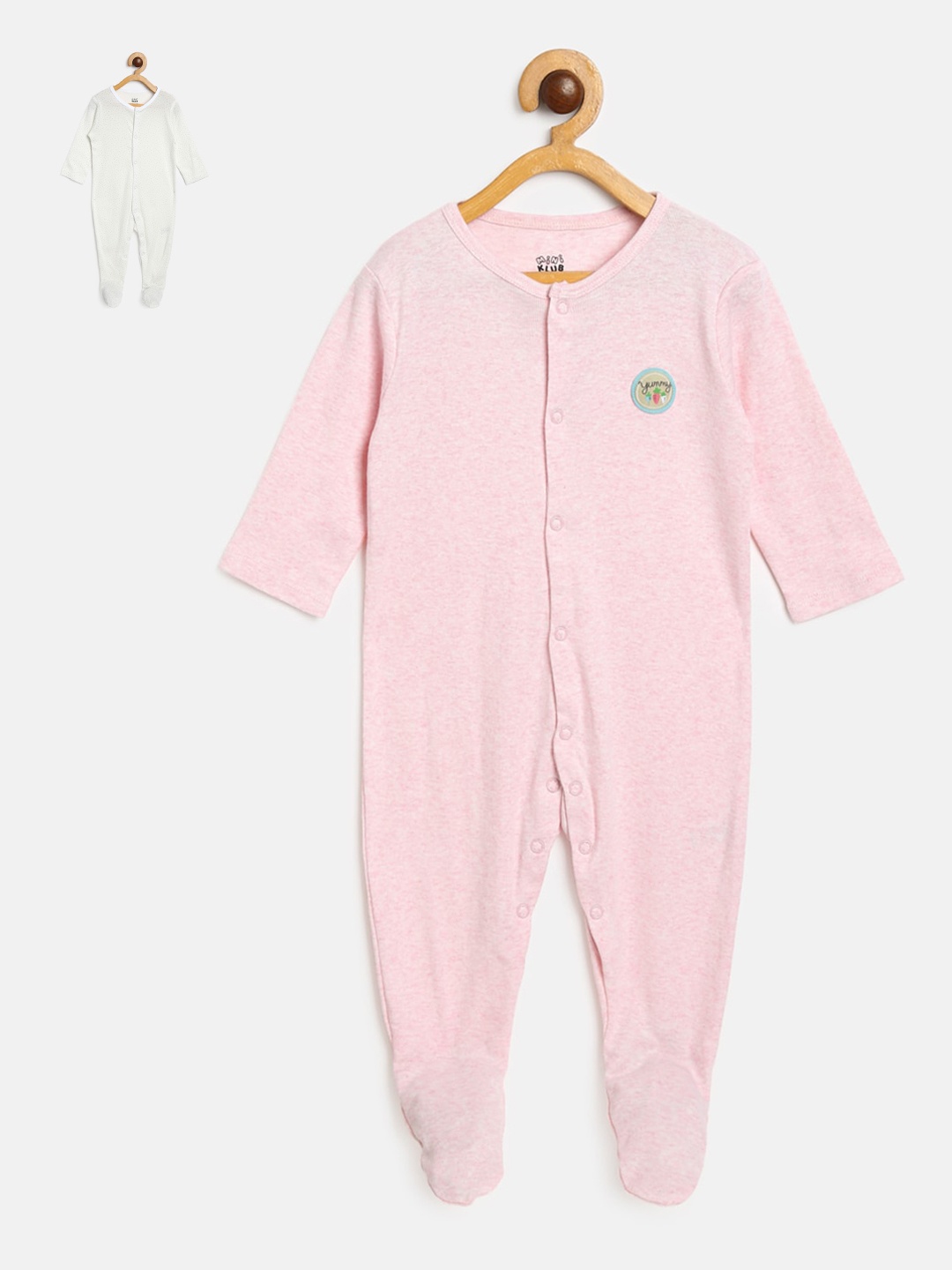 

MINI KLUB Infants Boys Pack of 2 Pure Cotton Sleepsuits, Pink