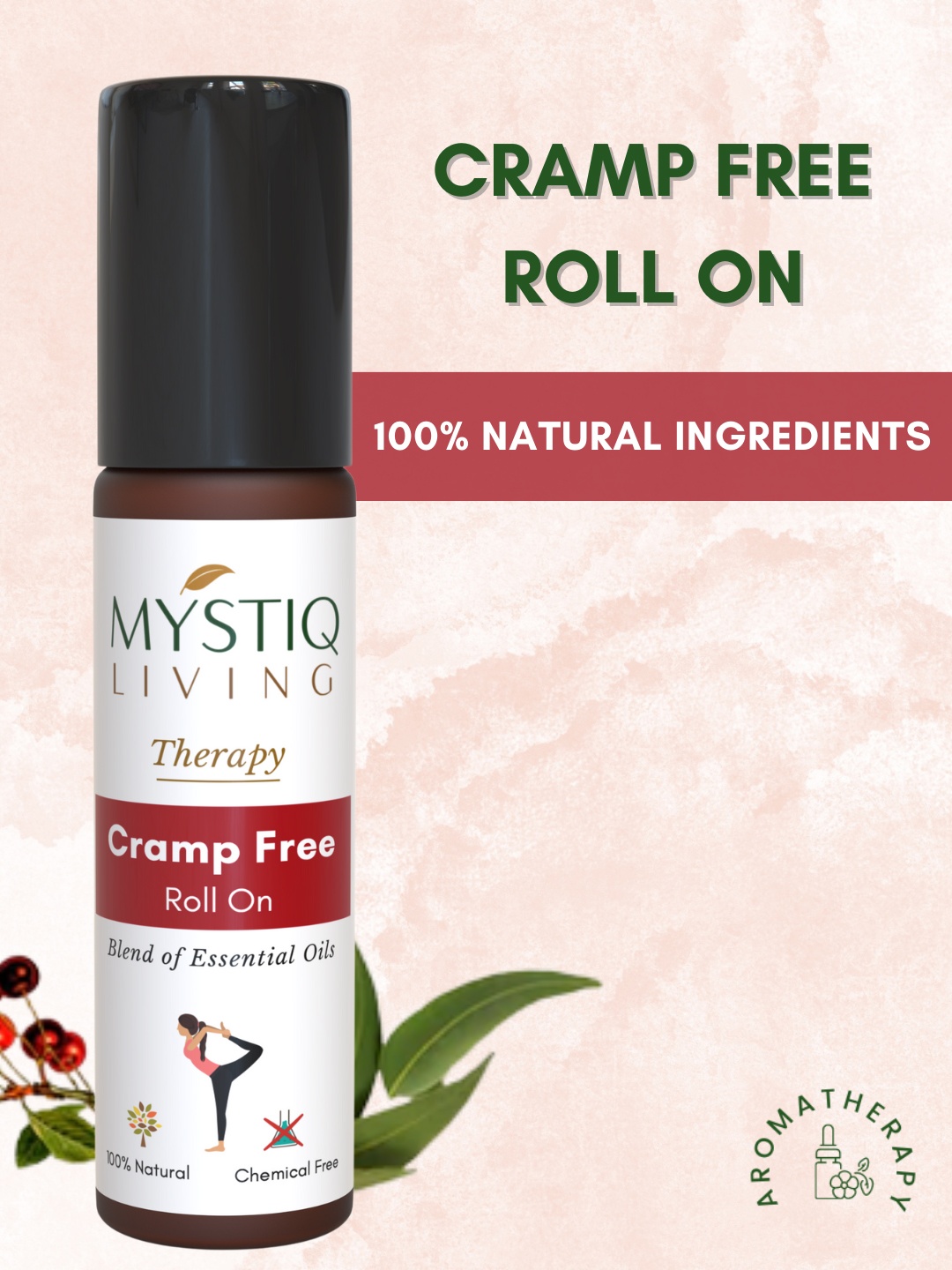 

MYSTIQ LIVING Therapy Cramp Free Roll On with Essential Oils 10 ml, Na