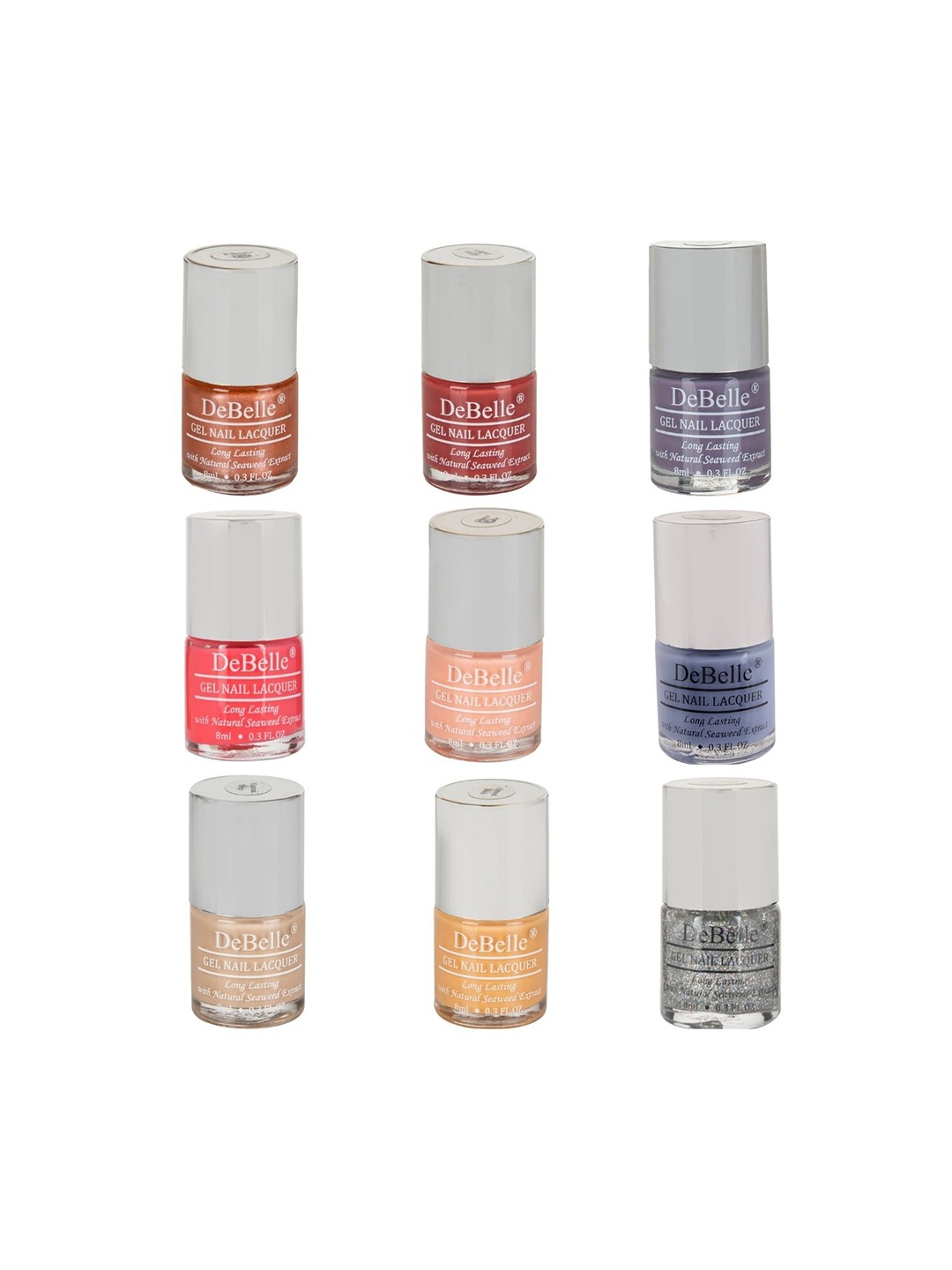 

DeBelle Set Of 9 Gel Nail Polish 8 ml Each, Multi