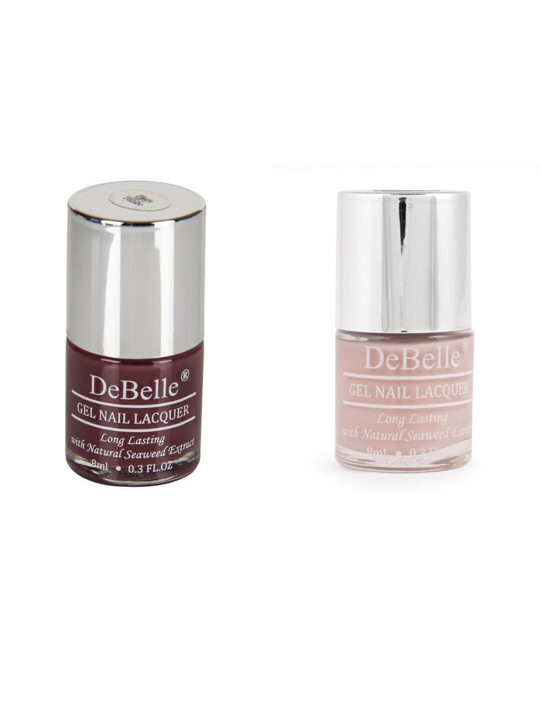 

DeBelle Set Of 2 Fleur De Pearl Gel Nail Polish - Plum Toffee & Peony Blossom - 8ml Each, Purple