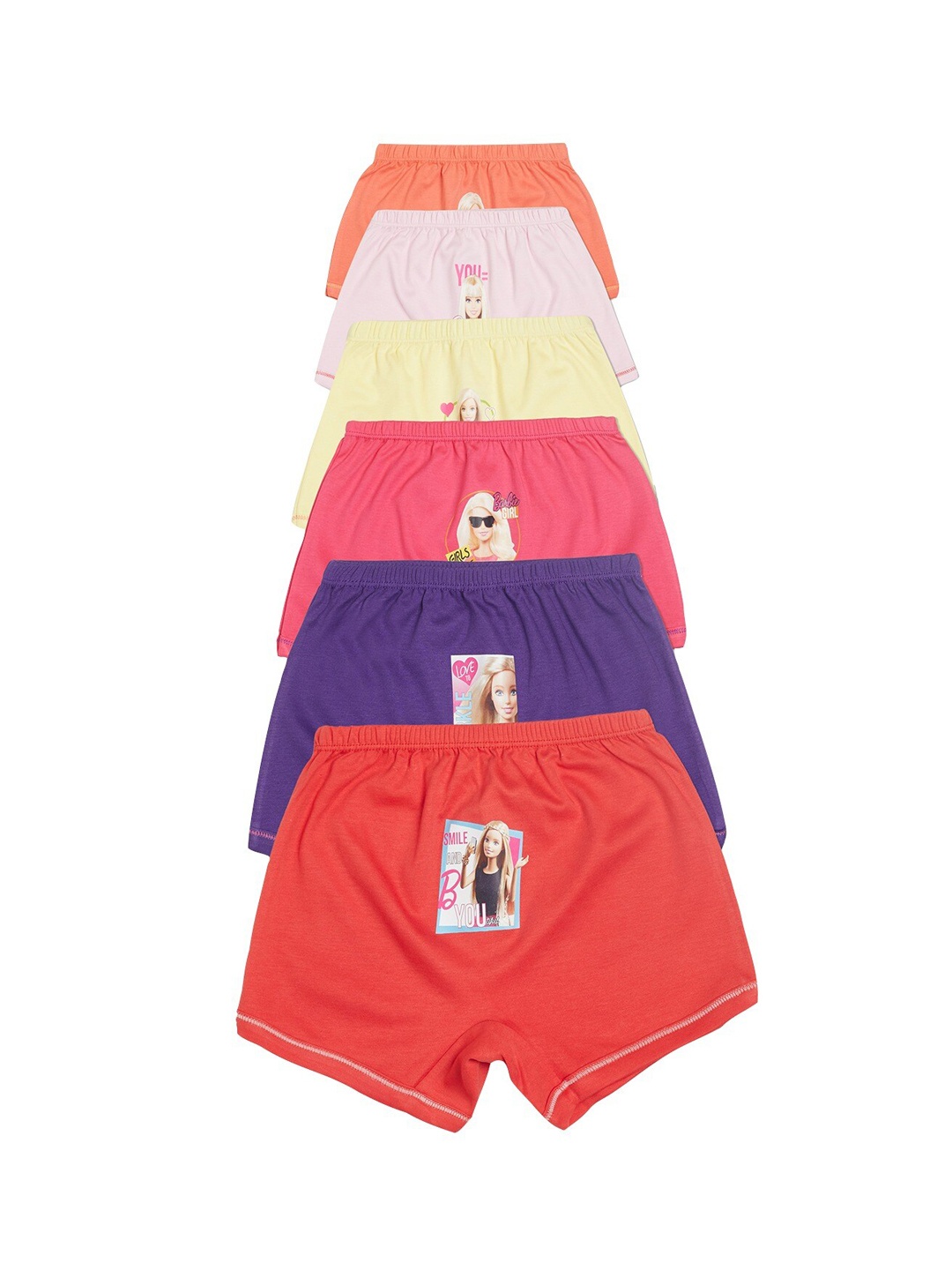 

Red Rose Girls Pack of 6 Printed Cotton Boxer Style Briefs, Multi