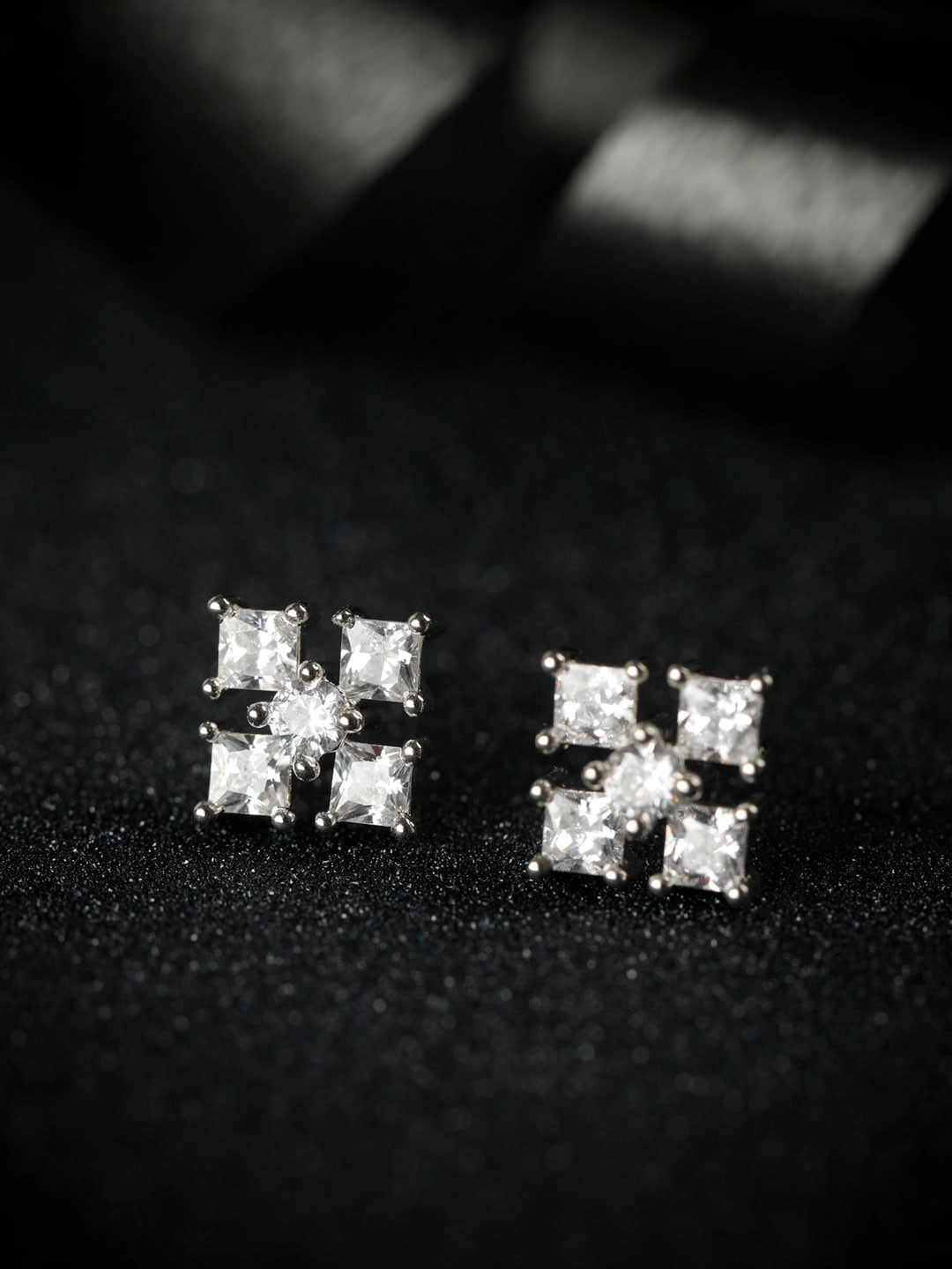 

SHEER by Priyaasi 925 Sterling Silver Floral Studs Earrings