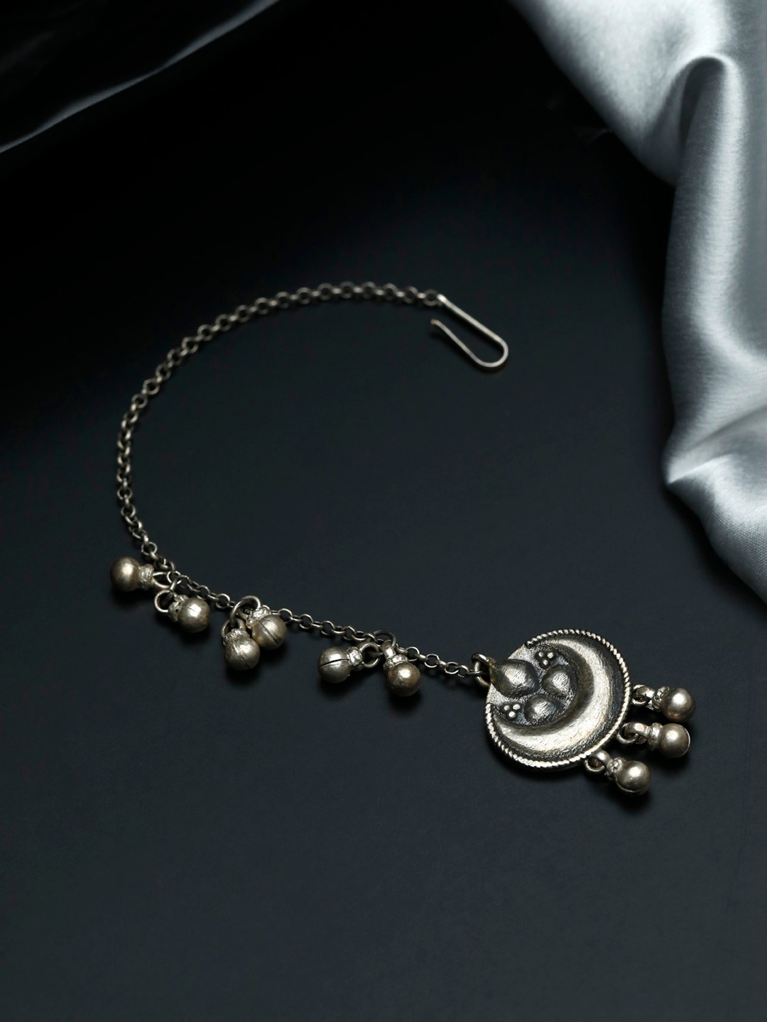

SHEER by Priyaasi Oxidised Silver-Plated 925 Sterling Silver Tribal Maang Tikka