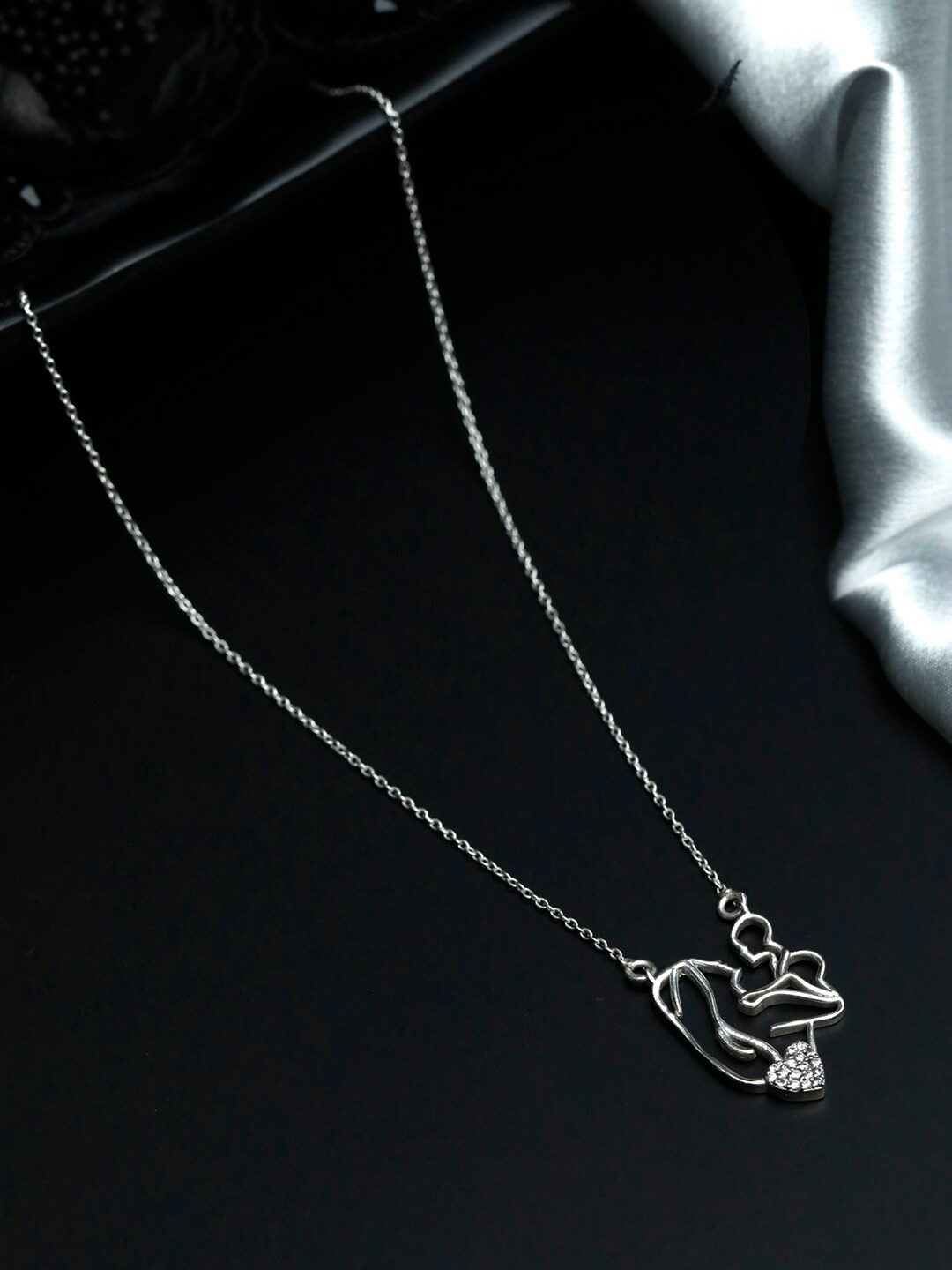 

SHEER by Priyaasi Silver-Plated 925 Sterling Silver Sheer The Darling Mom Necklace