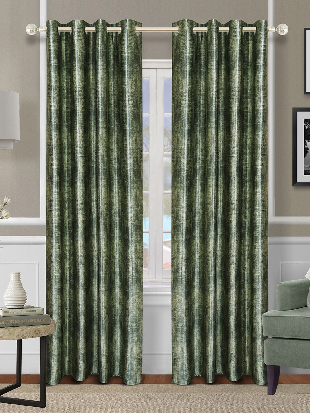 

ROMEE Green Set of 2 Room Darkening Door Curtains