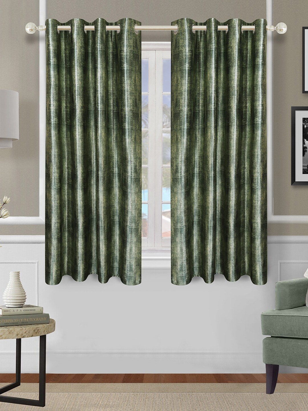 

ROMEE Set Of 2 Green Room Darkening Window Curtain