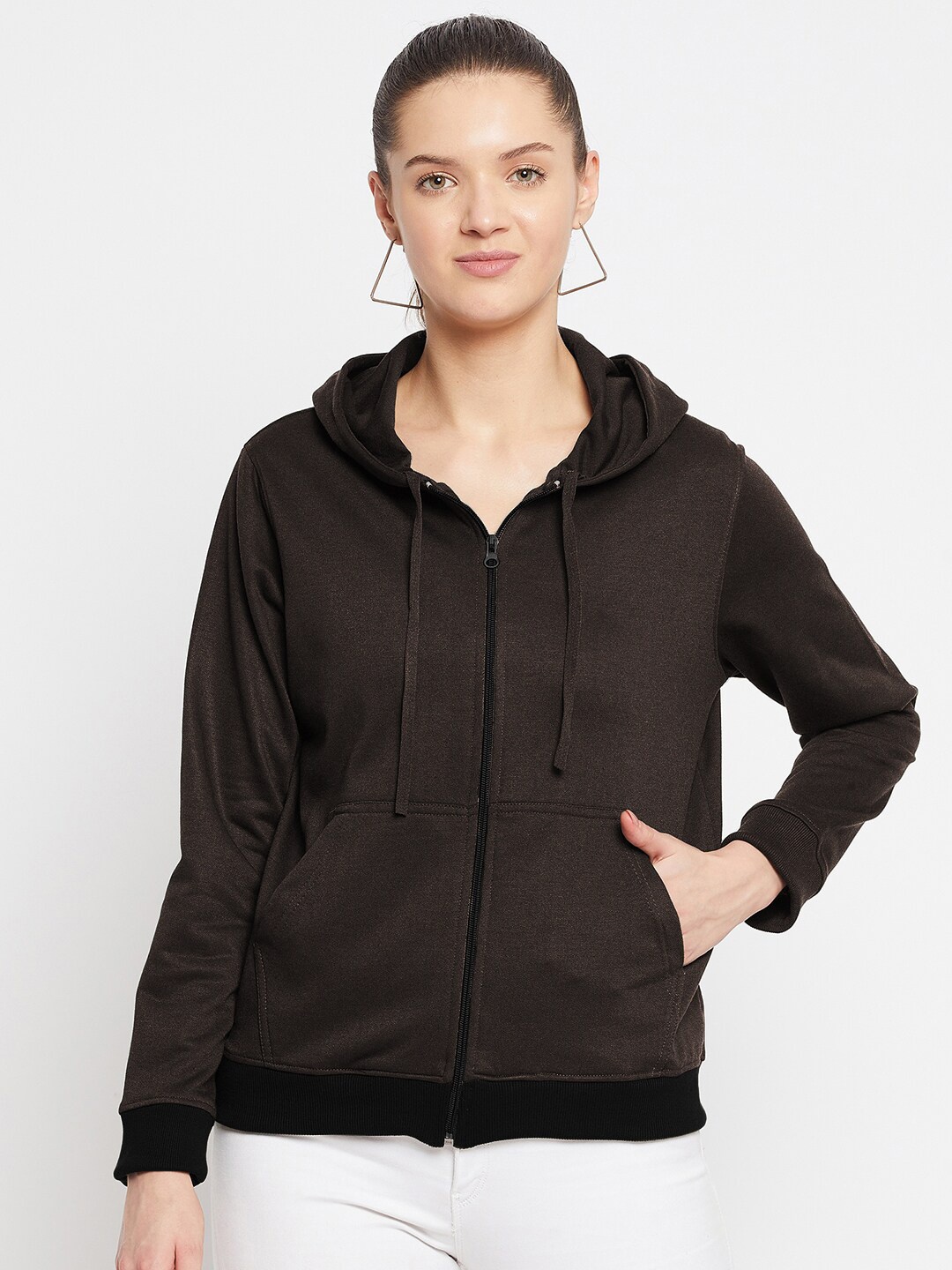 

FRENCH FLEXIOUS Woman Black Hooded Sweatshirt