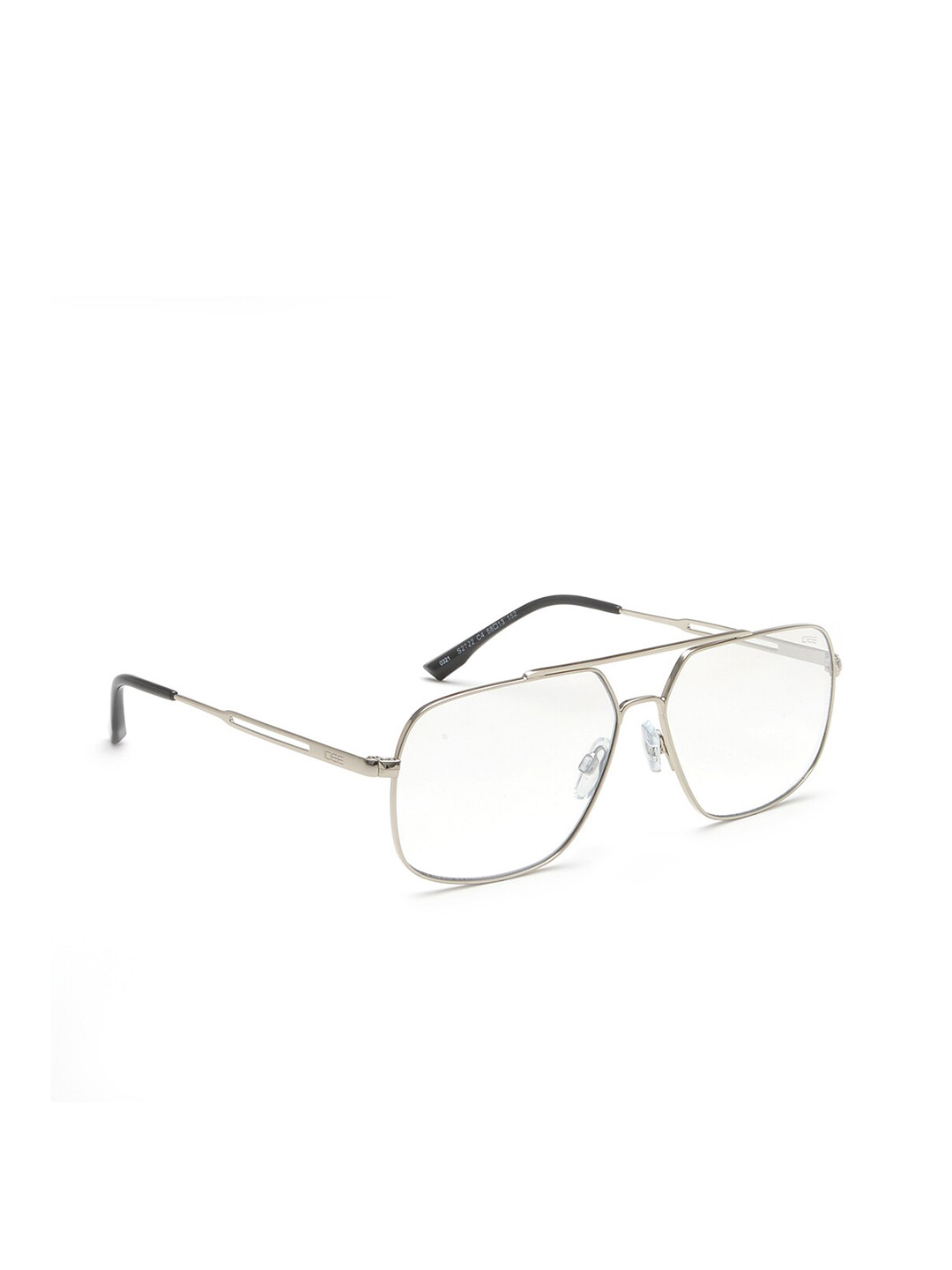 

IDEE Men Clear Lens & Silver-Toned Square Sunglasses with Polarised Lens IDS2722C4SG, Transparent