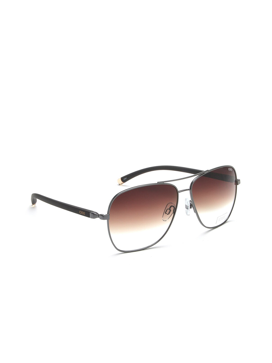 

IDEE Men Brown Lens & Silver-Toned Square Sunglasses with Polarised Lens IDS2563C2SG