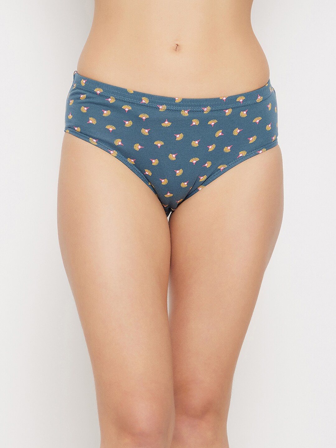 

Clovia Women Blue Printed Cotton Hipster Briefs