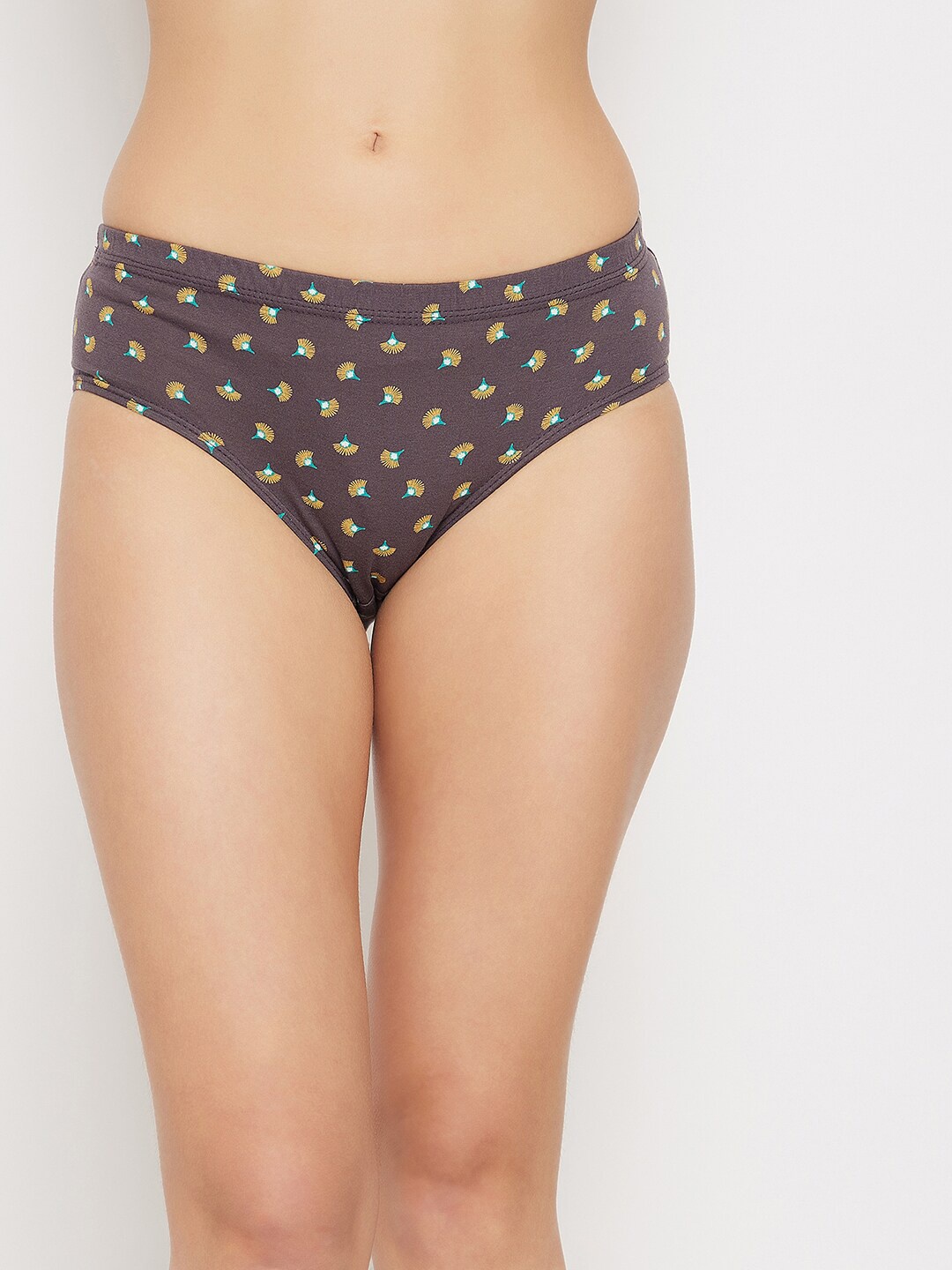 

Clovia Dark Grey Floral Print Hipster Briefs PN2855X053XL
