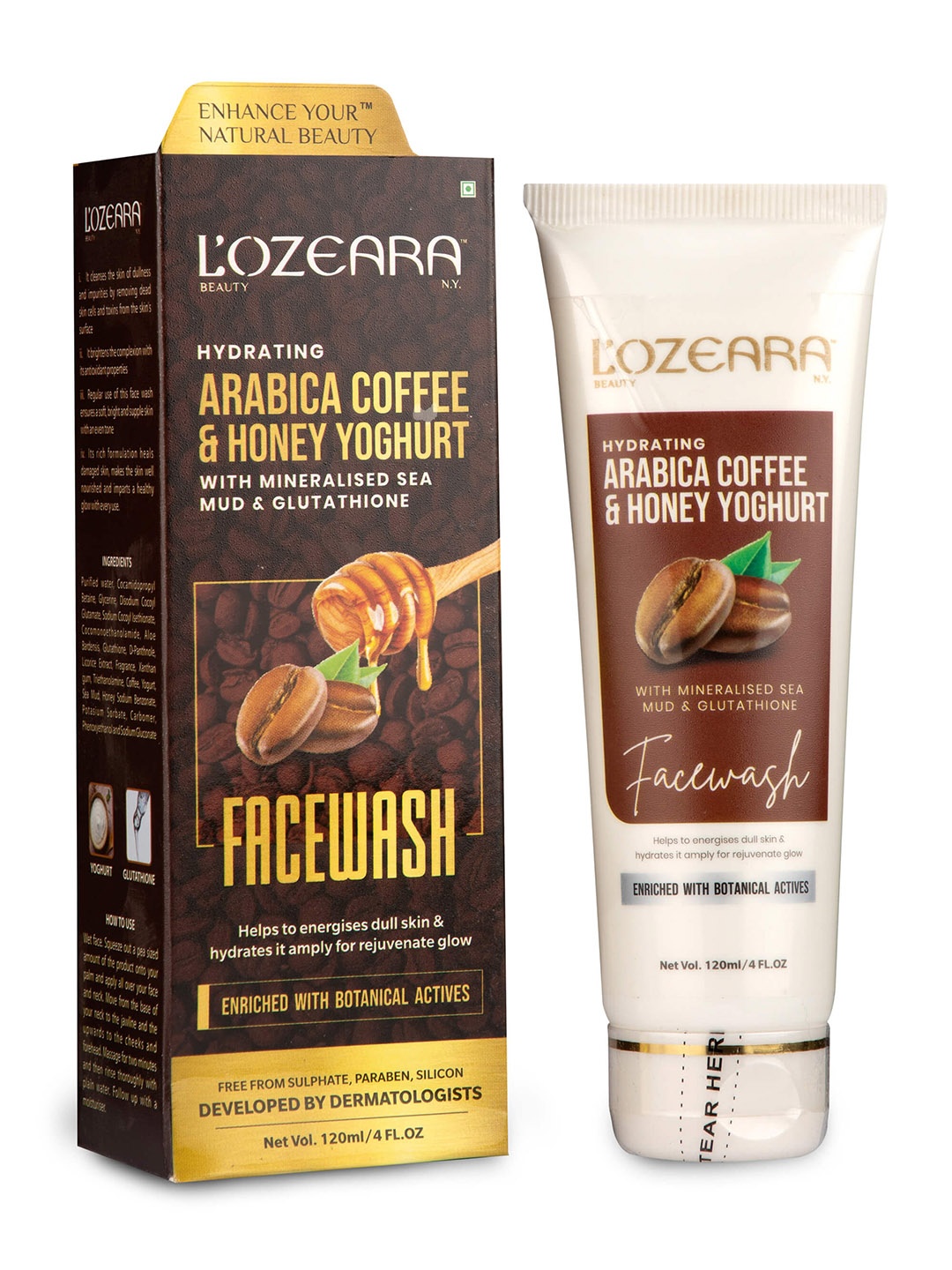 

LOZEARA BEAUTY N.Y Arabica Coffee & Honey Yoghurt Face Wash 120 ml, Brown