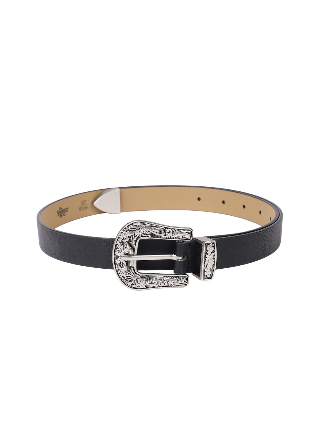 

The Roadster Lifestyle Co Women Black Solid Belt