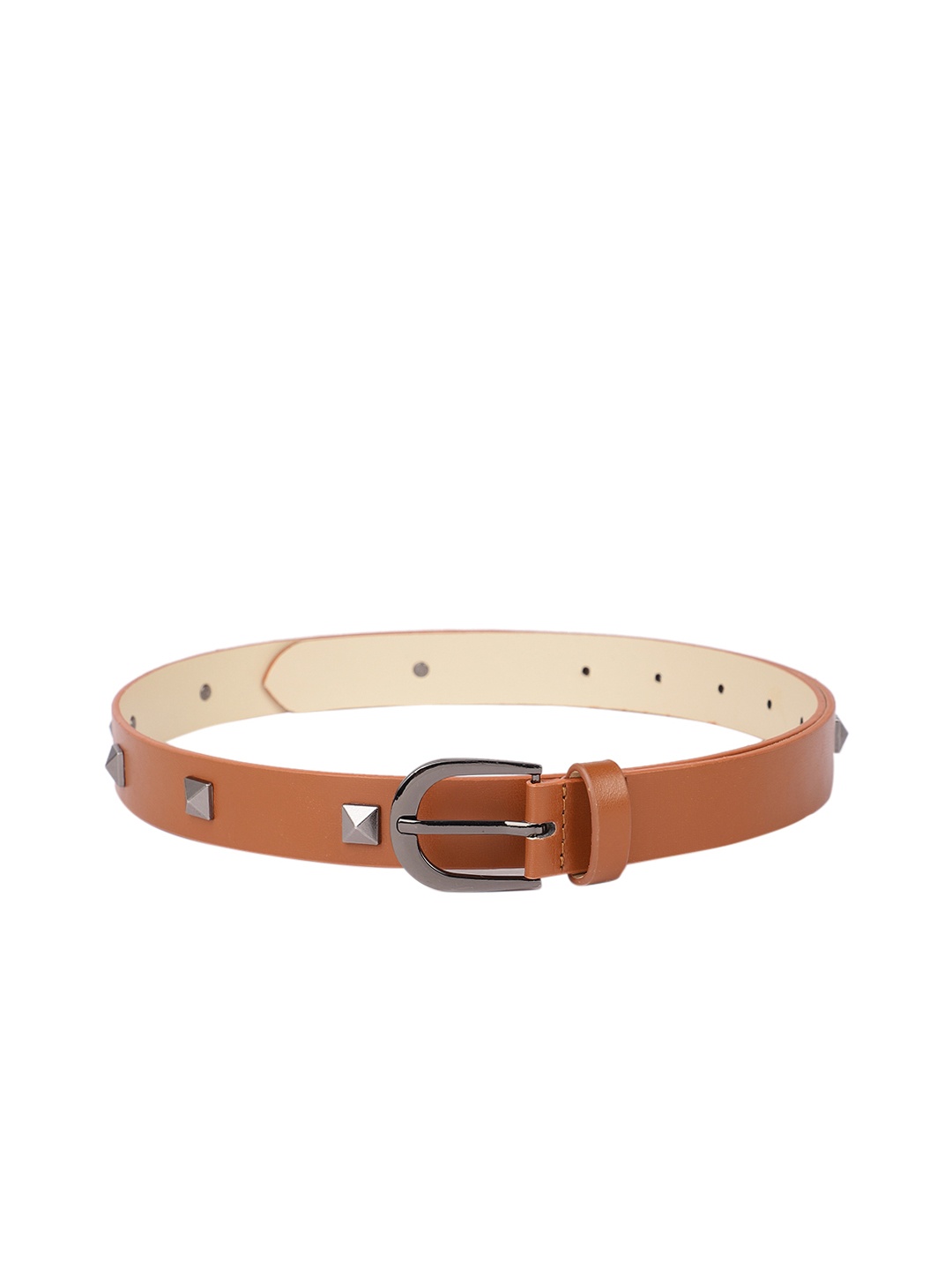 

The Roadster Lifestyle Co Women Tan Brown Embellished Slim Casual Belt